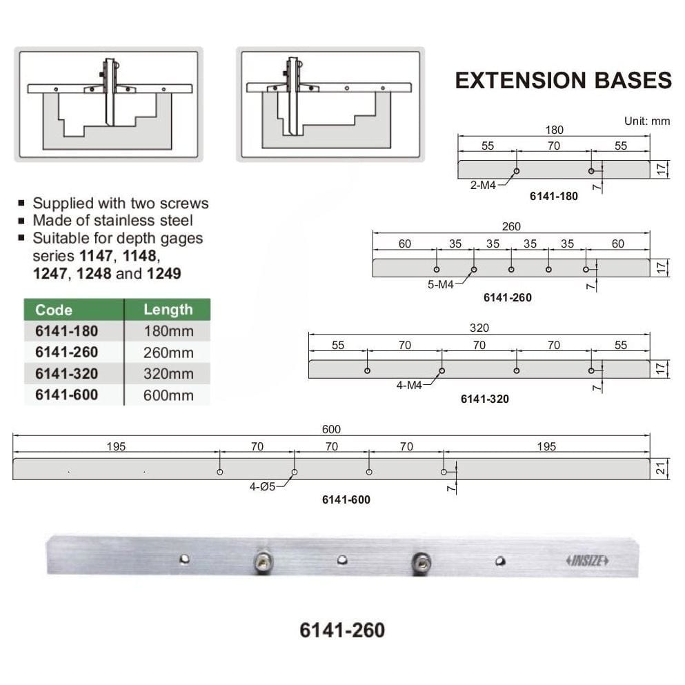 Insize Extension Base 320mm Range Series 6141-320-1