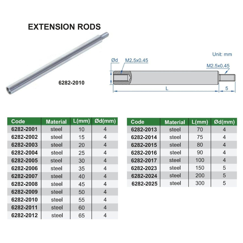 Insize Extension Rod 75mm Range Series 6282-2014-1