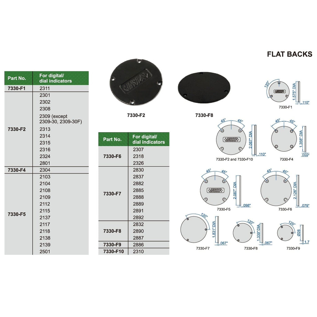 Insize Flat Back for Dial & Digital Indicators 53mm Diameter Series 7330-F5-2