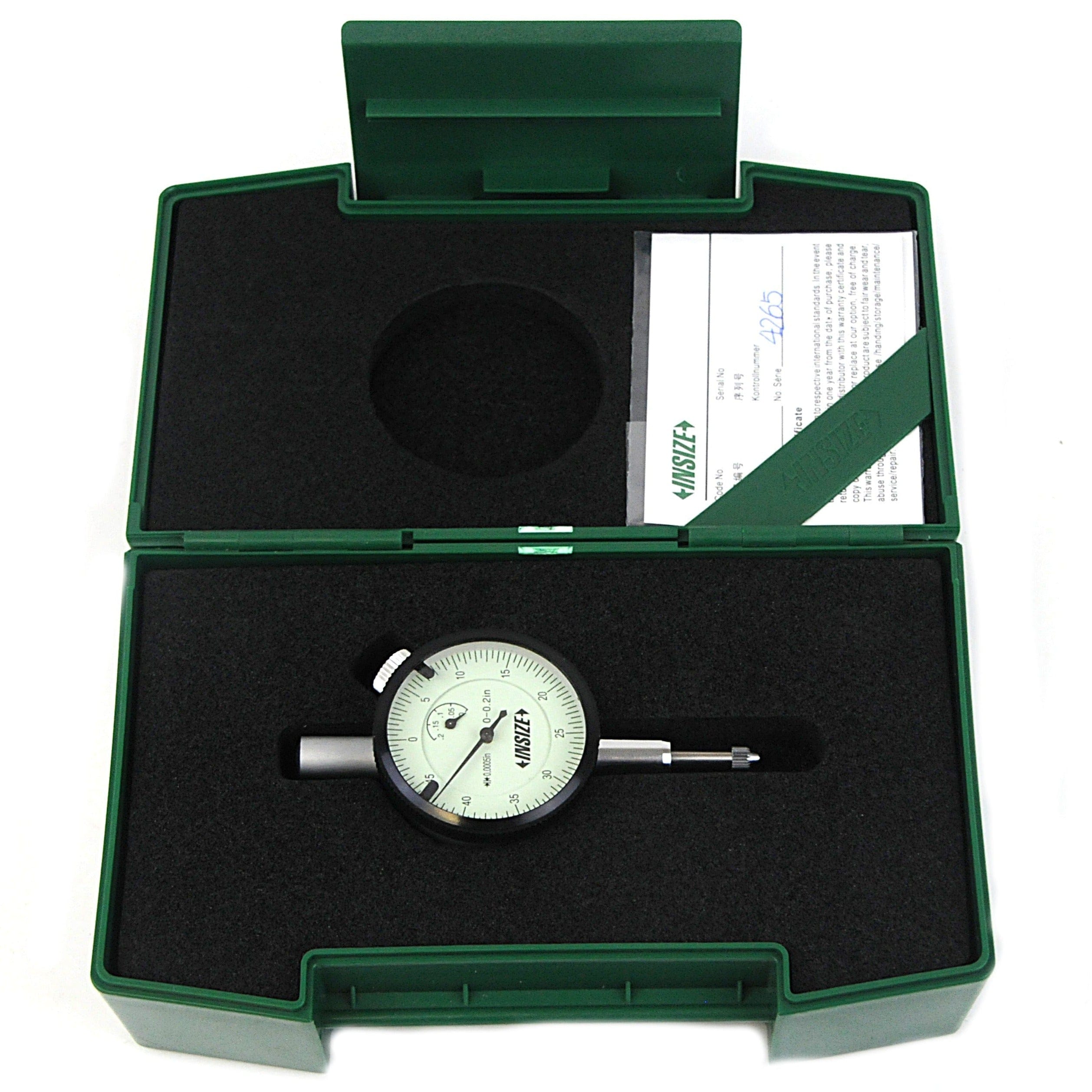 Insize Imperial Compact Dial Indicator Range 0 - 0.2" Series 2304-0205-0