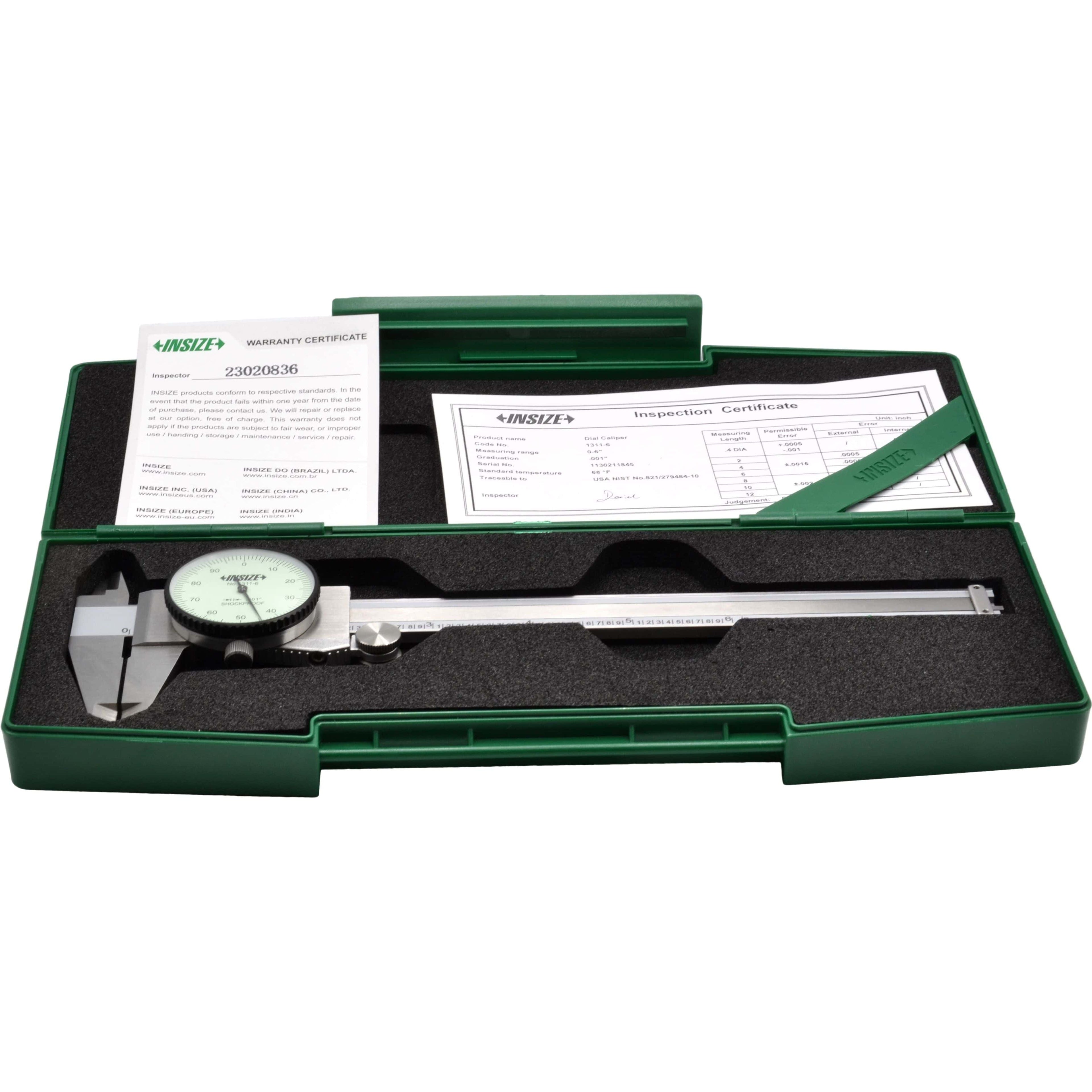 INSIZE Imperial Dial Caliper  0-6" Range Series 1311-6-4