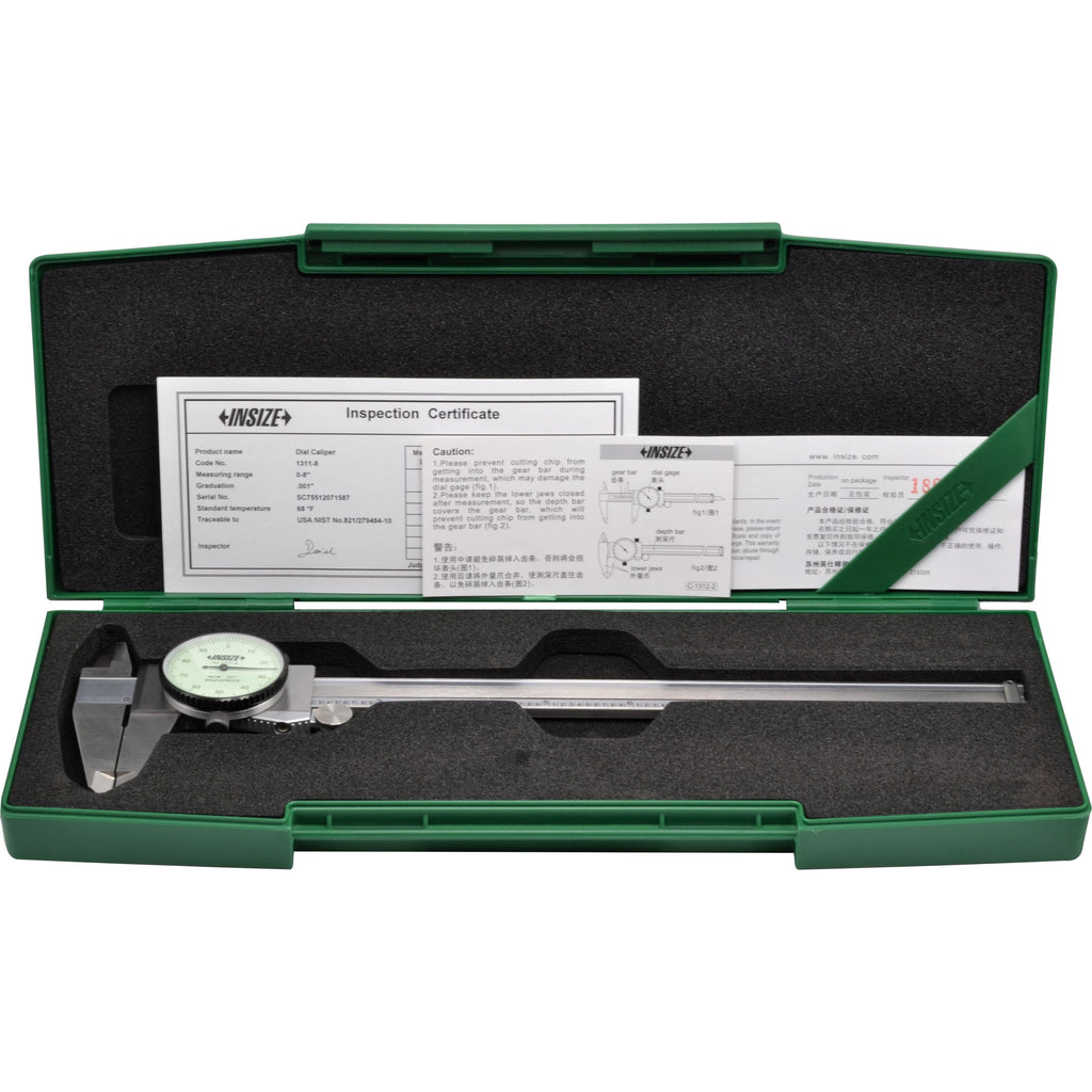 INSIZE Imperial Dial Caliper  0-8" Range Series 1311-8-0