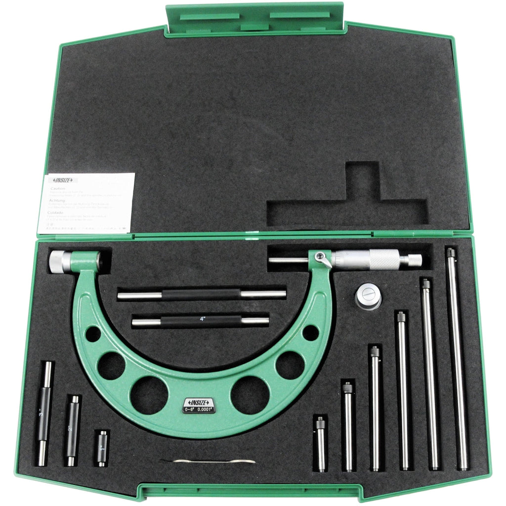 Insize Imperial Outside Micrometer 0-6" Range Series 3206-6-0