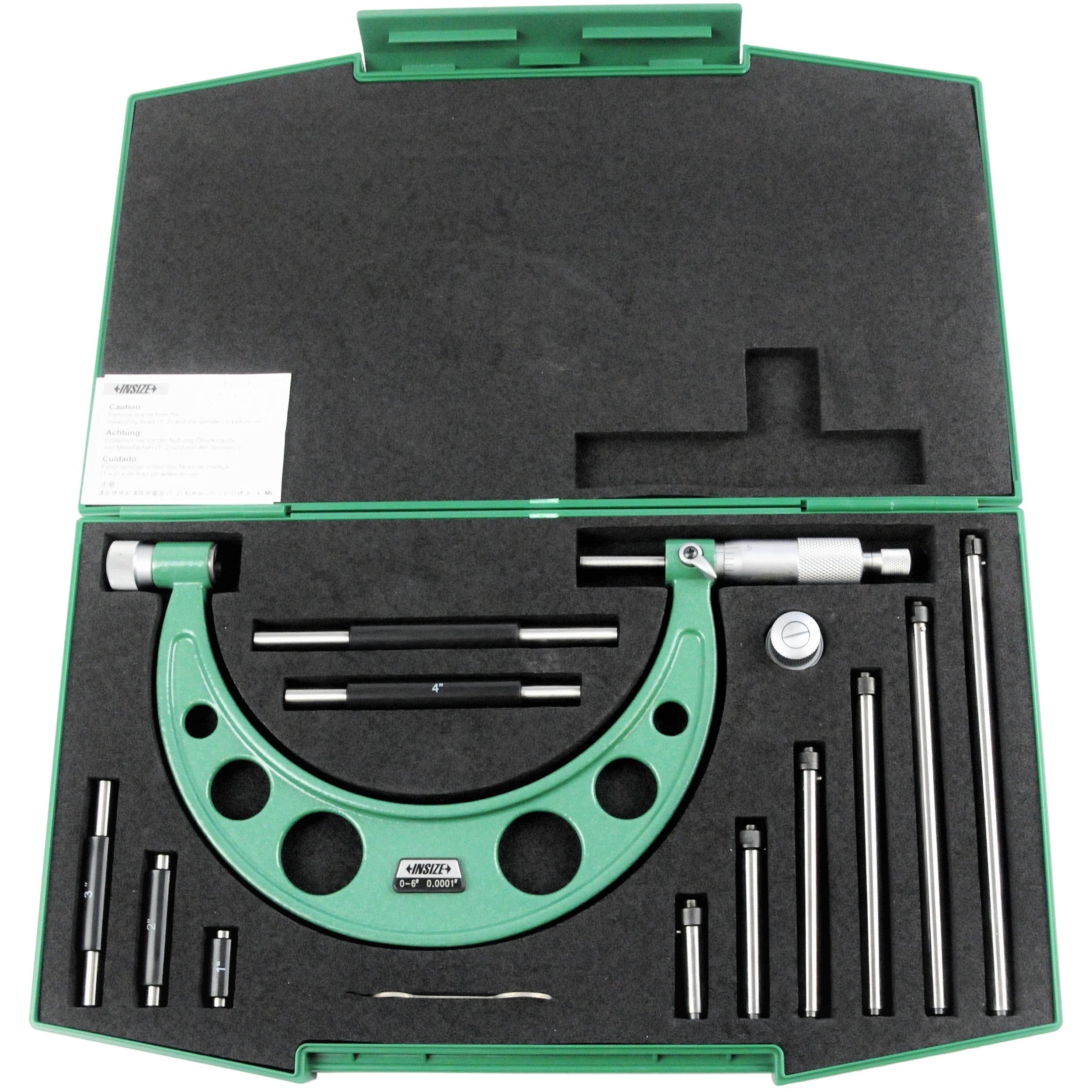 Insize Imperial Outside Micrometer 0-6" Range Series 3206-6-0