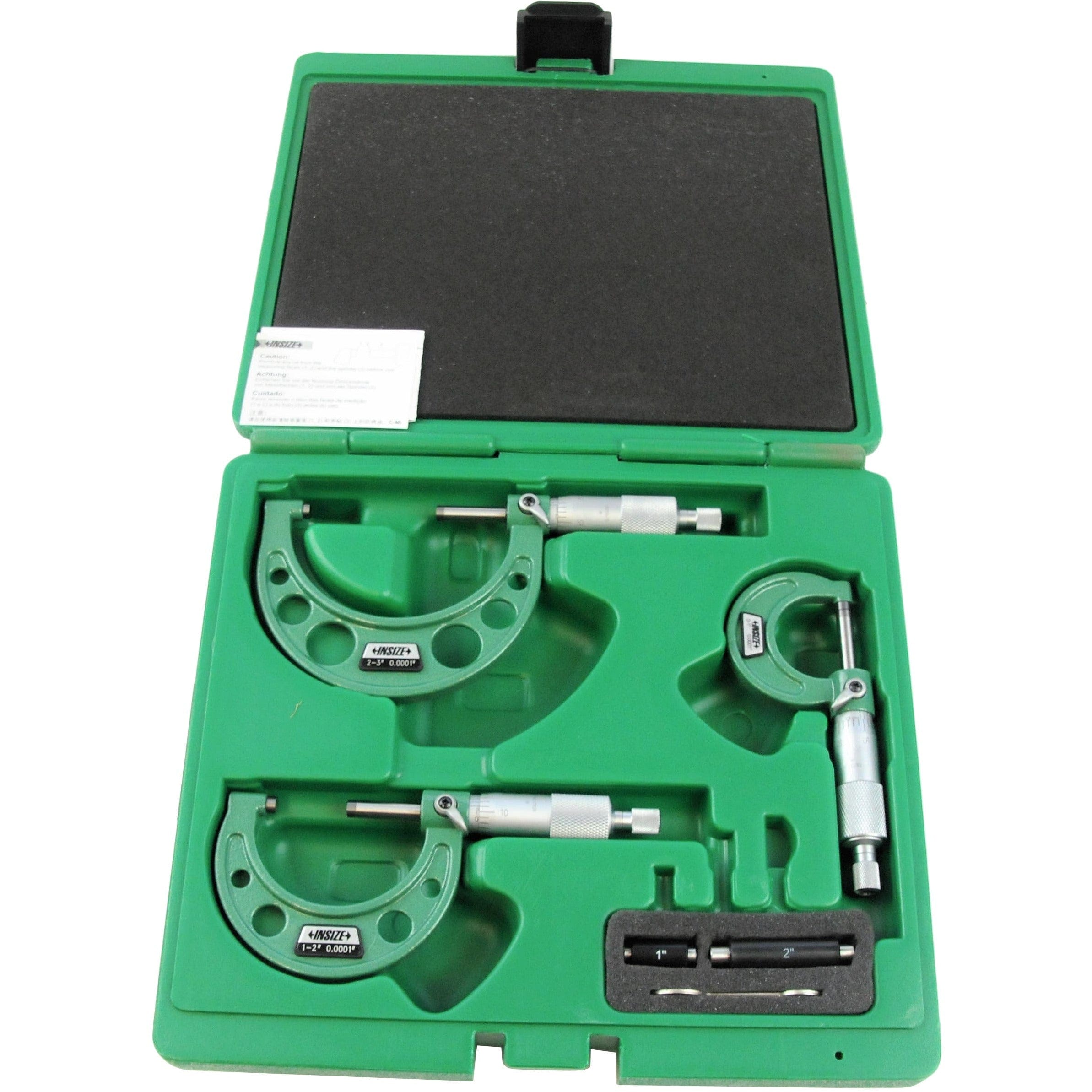 Insize Imperial Outside Micrometer Set 0-3" Range Series 3203-33A-0