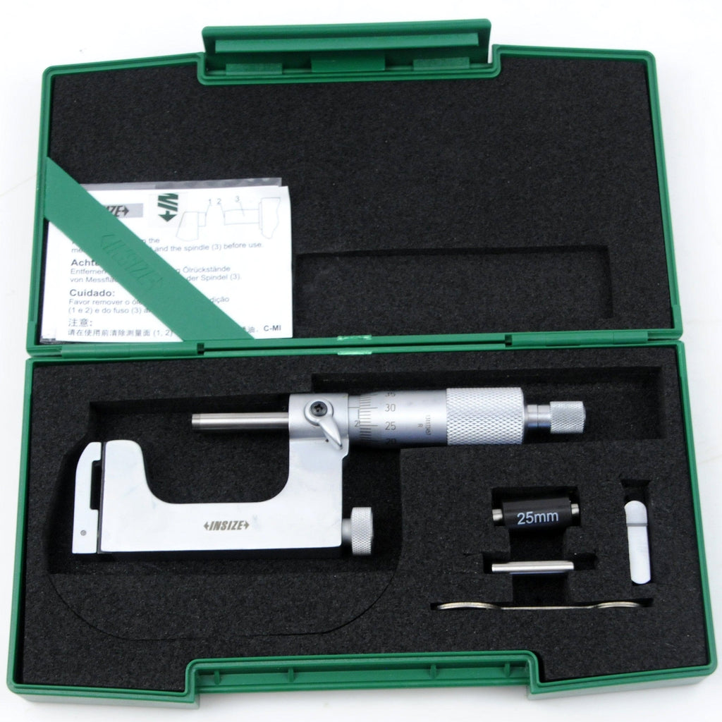 Insize Interchangeable Anvil Micrometer 25-50mm Range Series 3262-50A-0