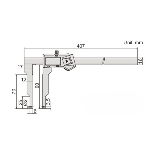 Insize Interchangeable Point Digital Caliper Range Series 1124-300A-4