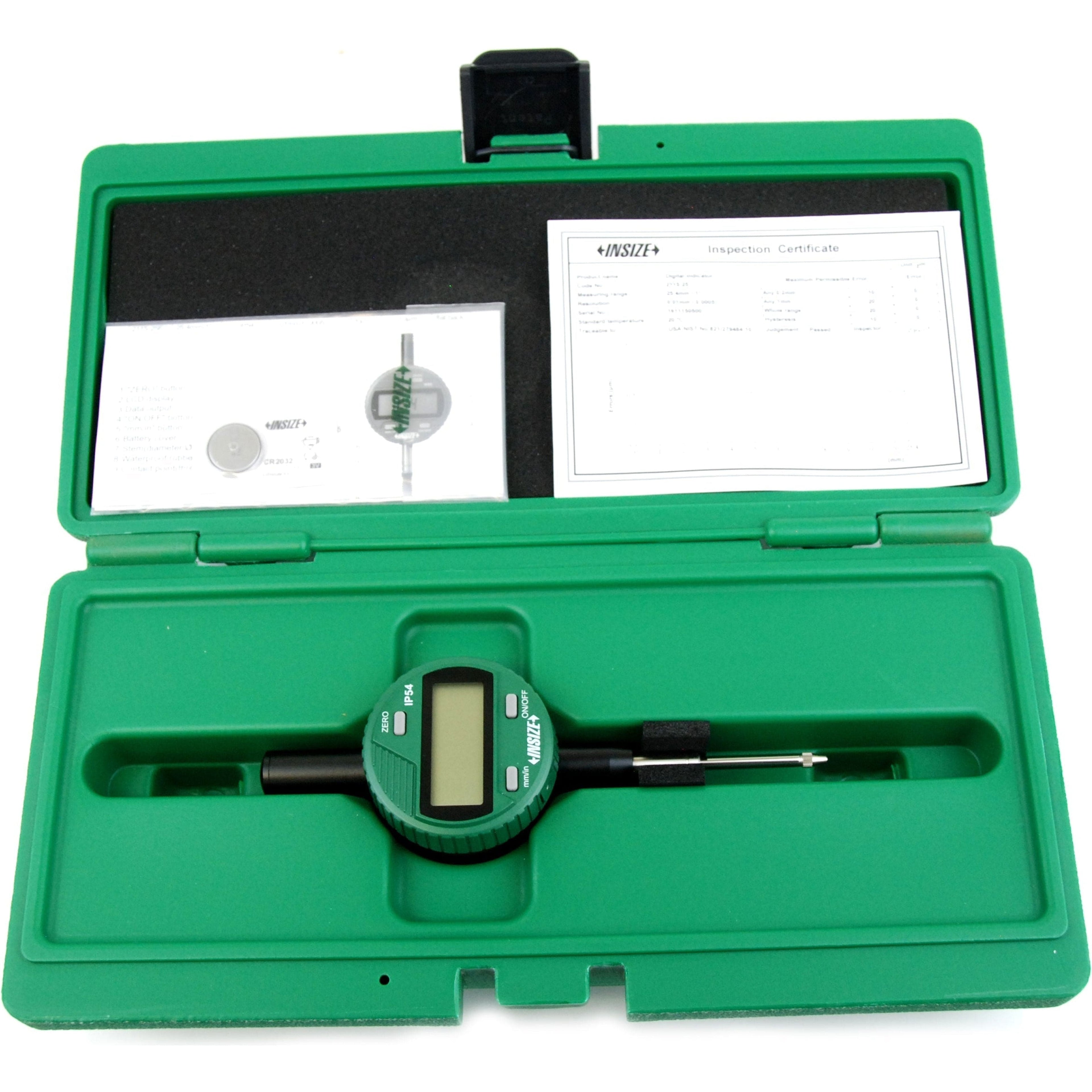Insize IP54 Coolant Proof Digital Indicator 25.4mm / 1" Range Series 2115-25-0
