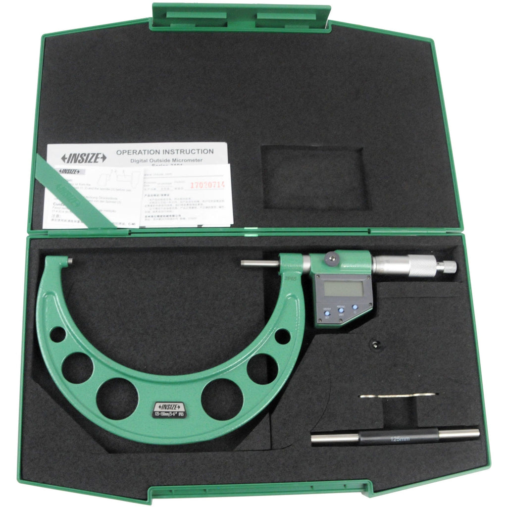 Insize IP65 Digital Outside Micrometer 125-150mm / 5-6" Range Series 3101-150A-0