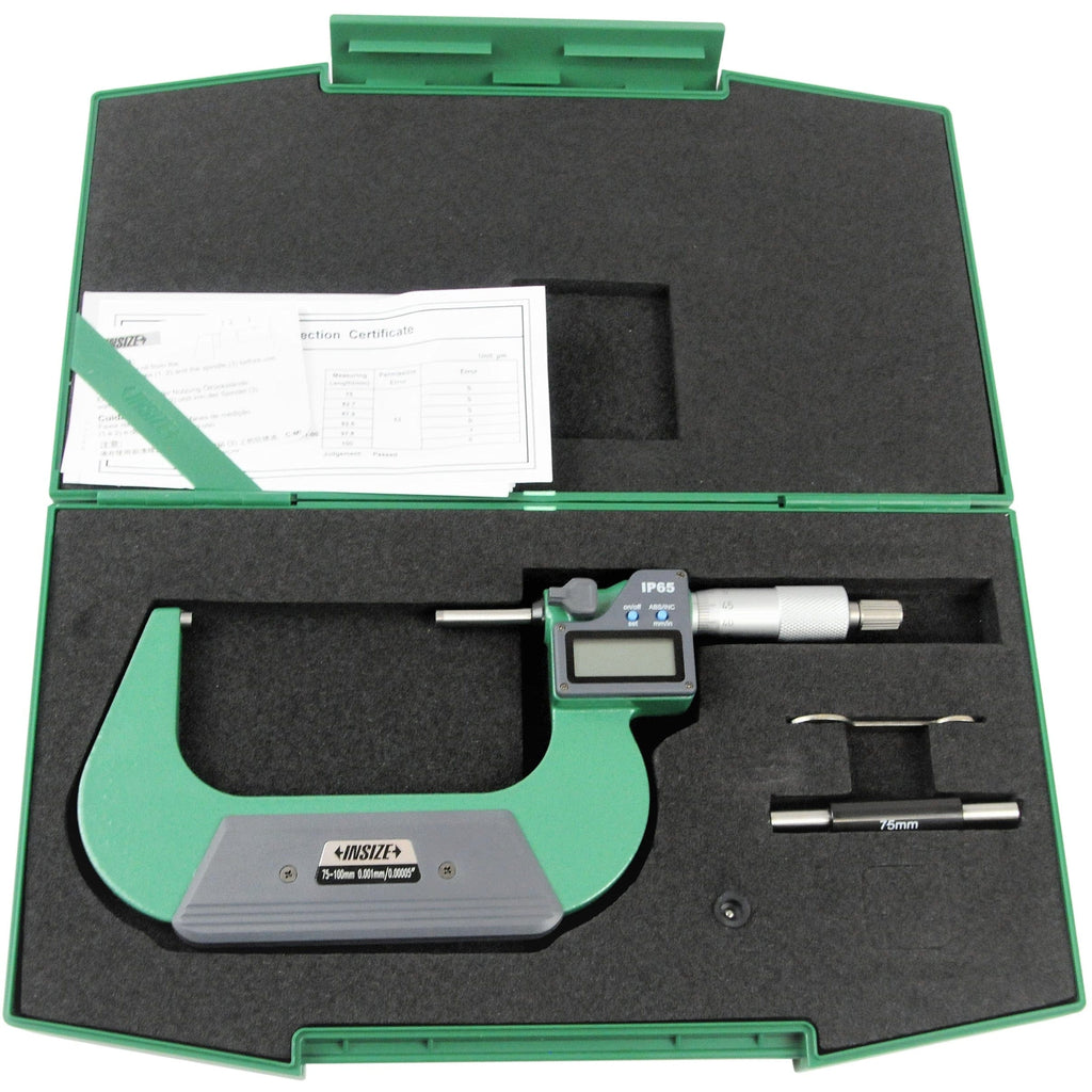 Insize IP65 Digital Outside Micrometer 75-100mm / 3"-4" Range Series 3108-100A-0