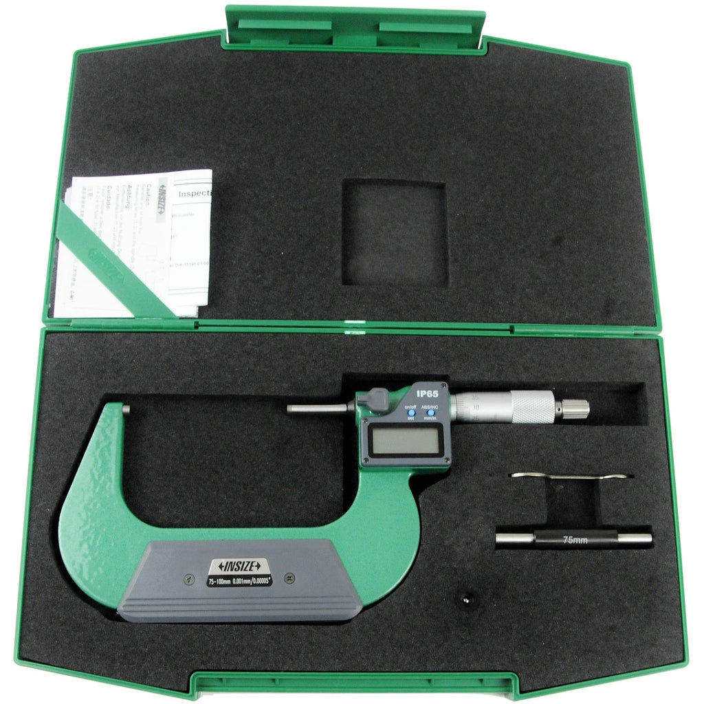Insize IP65 Digital Outside Micrometer 75-100mm / 4-5"Range Series 3101-100A-0
