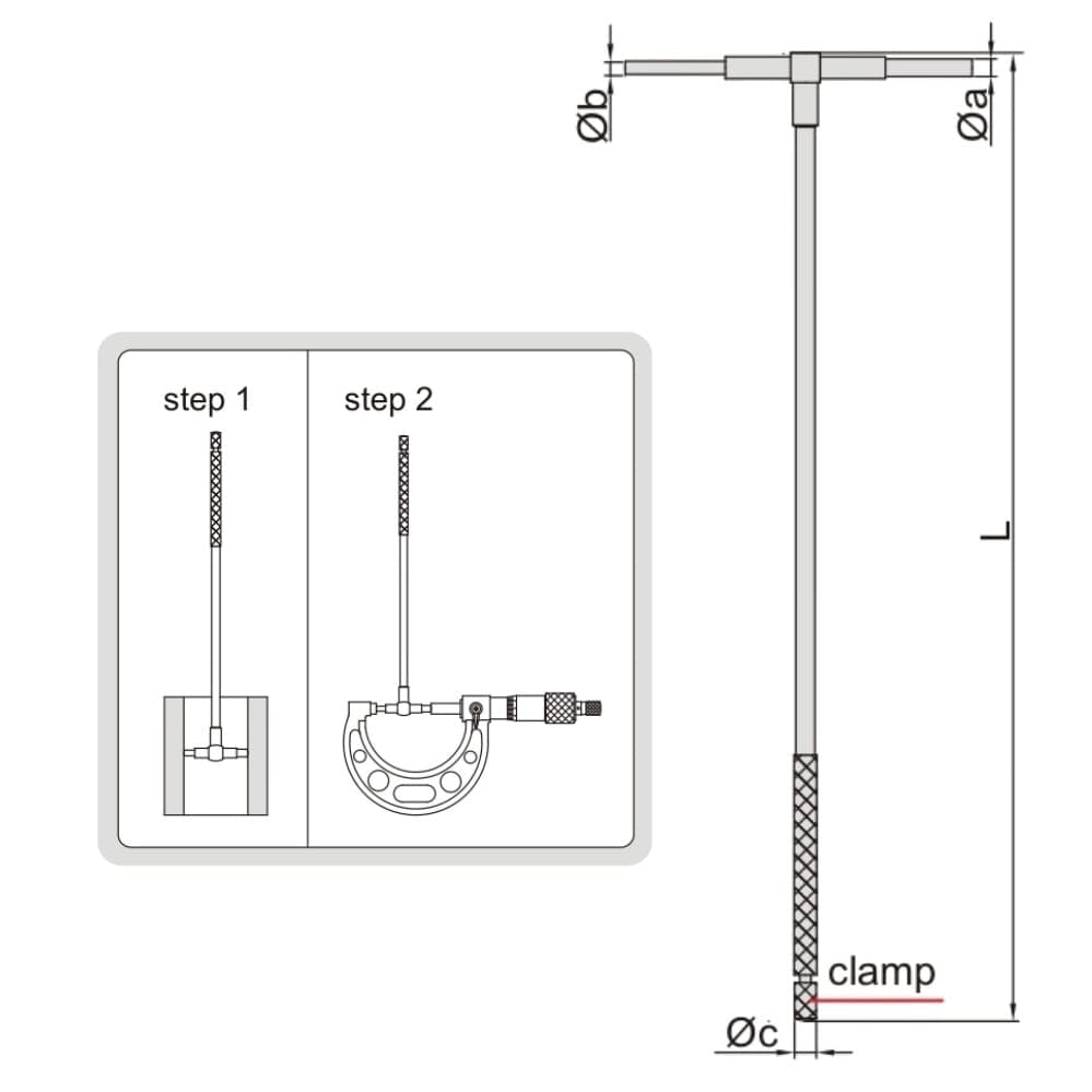 Insize Long Handle Telescopic Gauge 32-54mm Range Series 4209-4-1