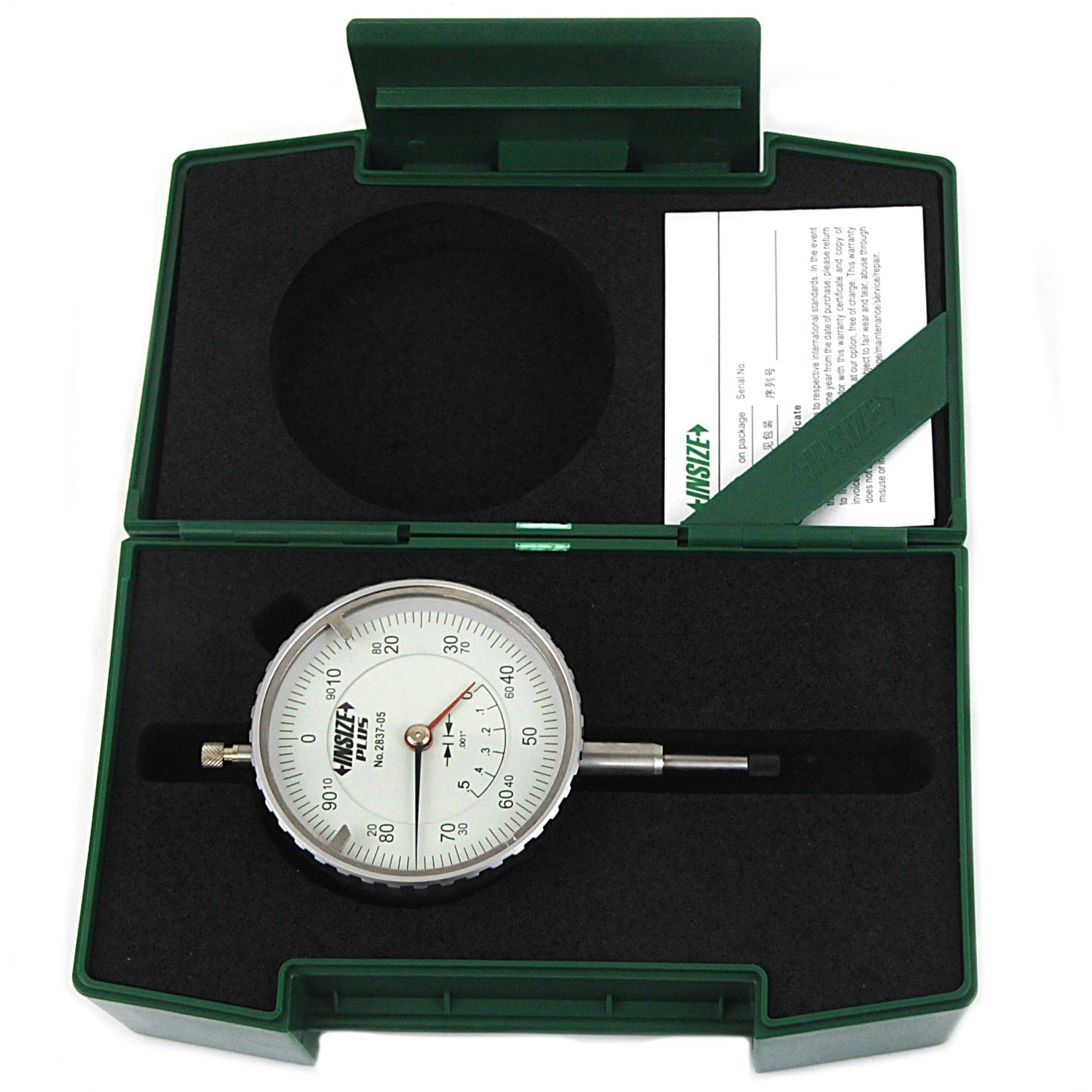 Insize Lug Back Dial Indicator 0-0.5" x 0.001" Range Series 2837-05-0