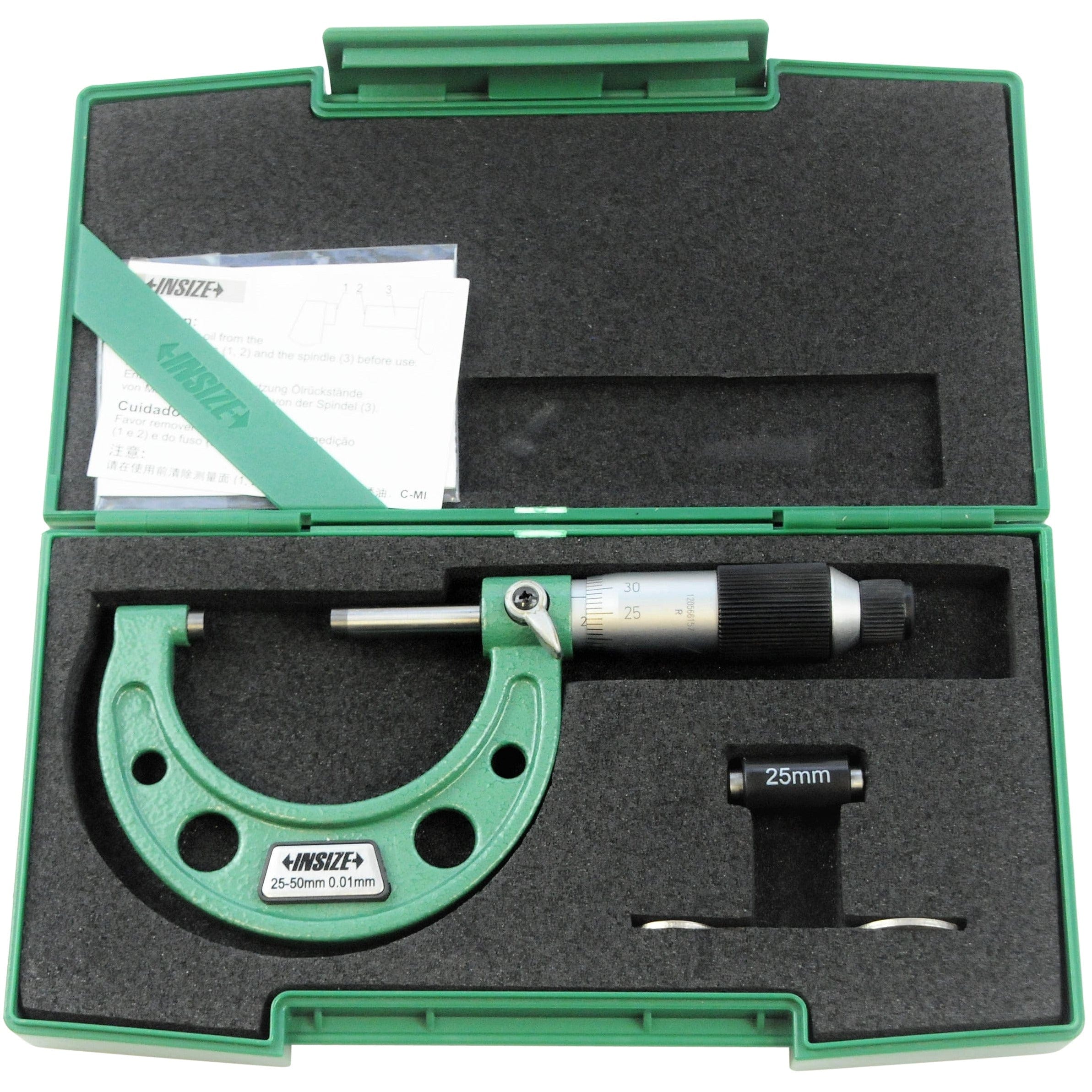 Insize Metric Outside Micrometer 25-50mm Range Series 3203-50FA-0