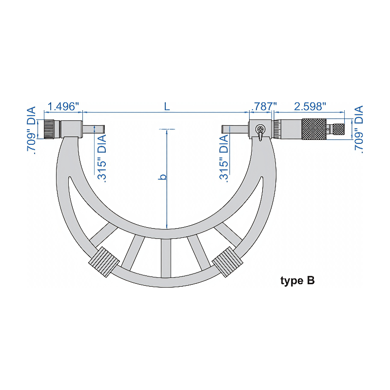 Insize Metric Outside Micrometer 800-900mm Range Series 3206-900-4
