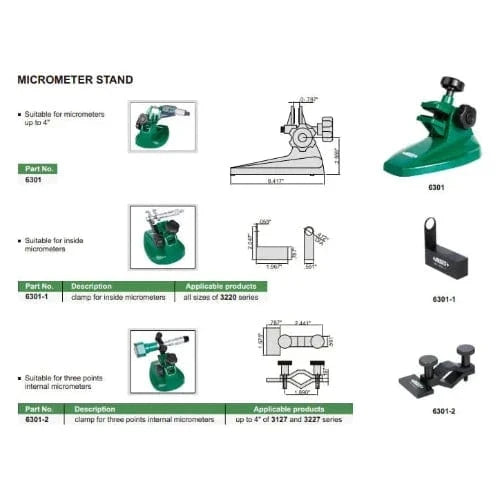 Insize Micrometer Stand Up to 4"/100mm Series 6301-3