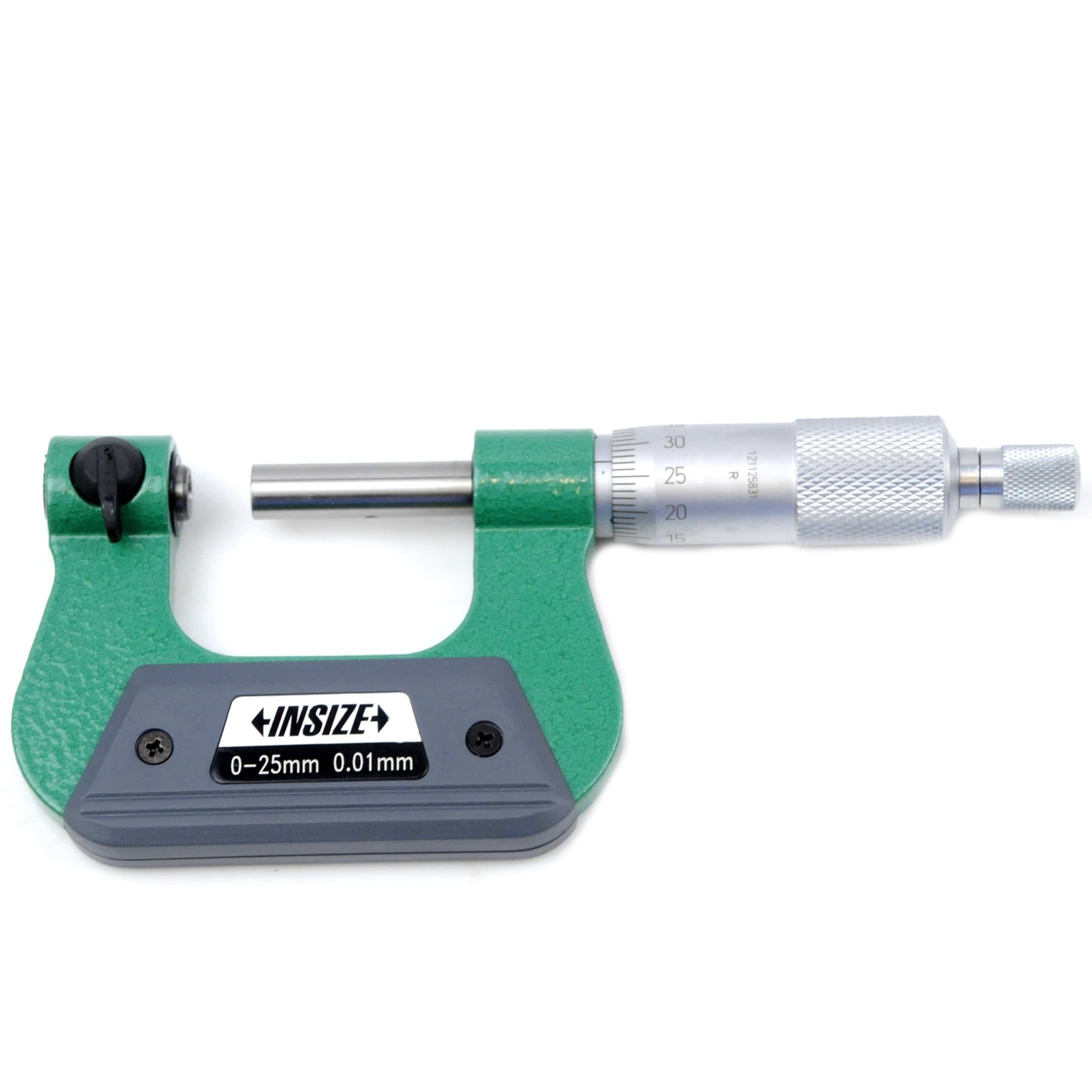 Insize Non-Rotating Micrometer with Anvil/spindle tips 0-25mm Range Series 3280-25A-1