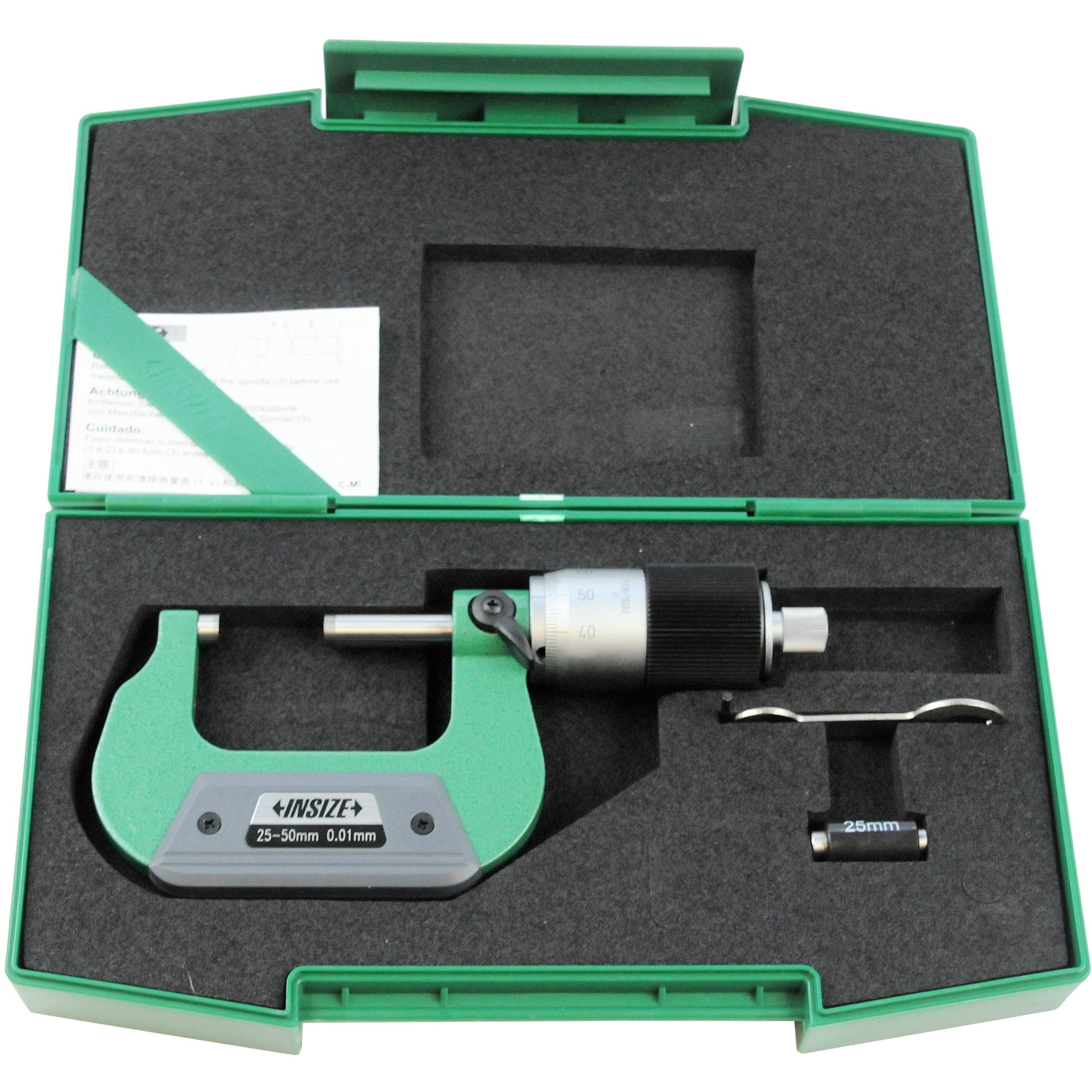 Insize Outside Micrometer Quick Feeding  25-50mm Range Series 3208-50B-0