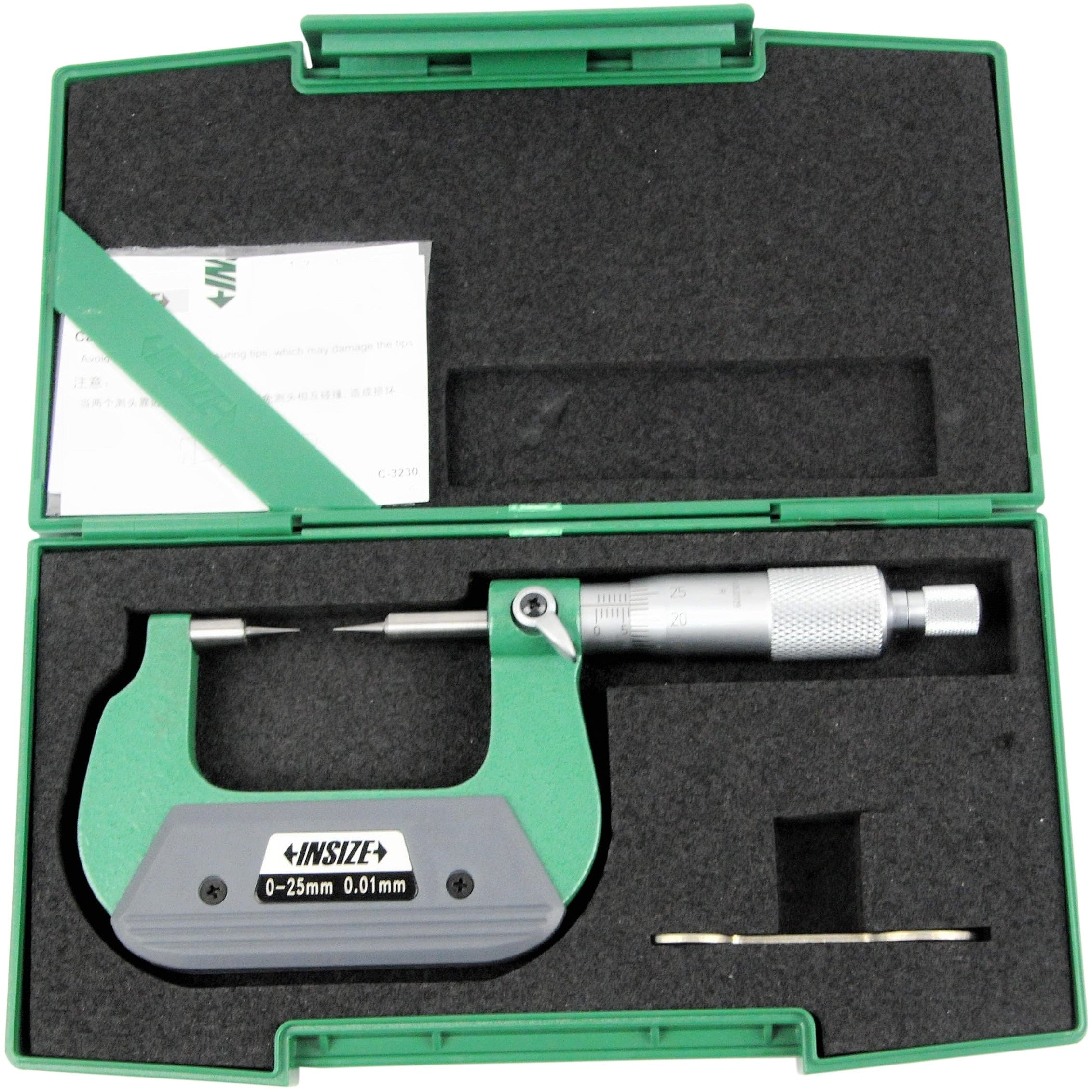 Insize Point Micrometer 0-25mm Range Series 3230-25BA-0