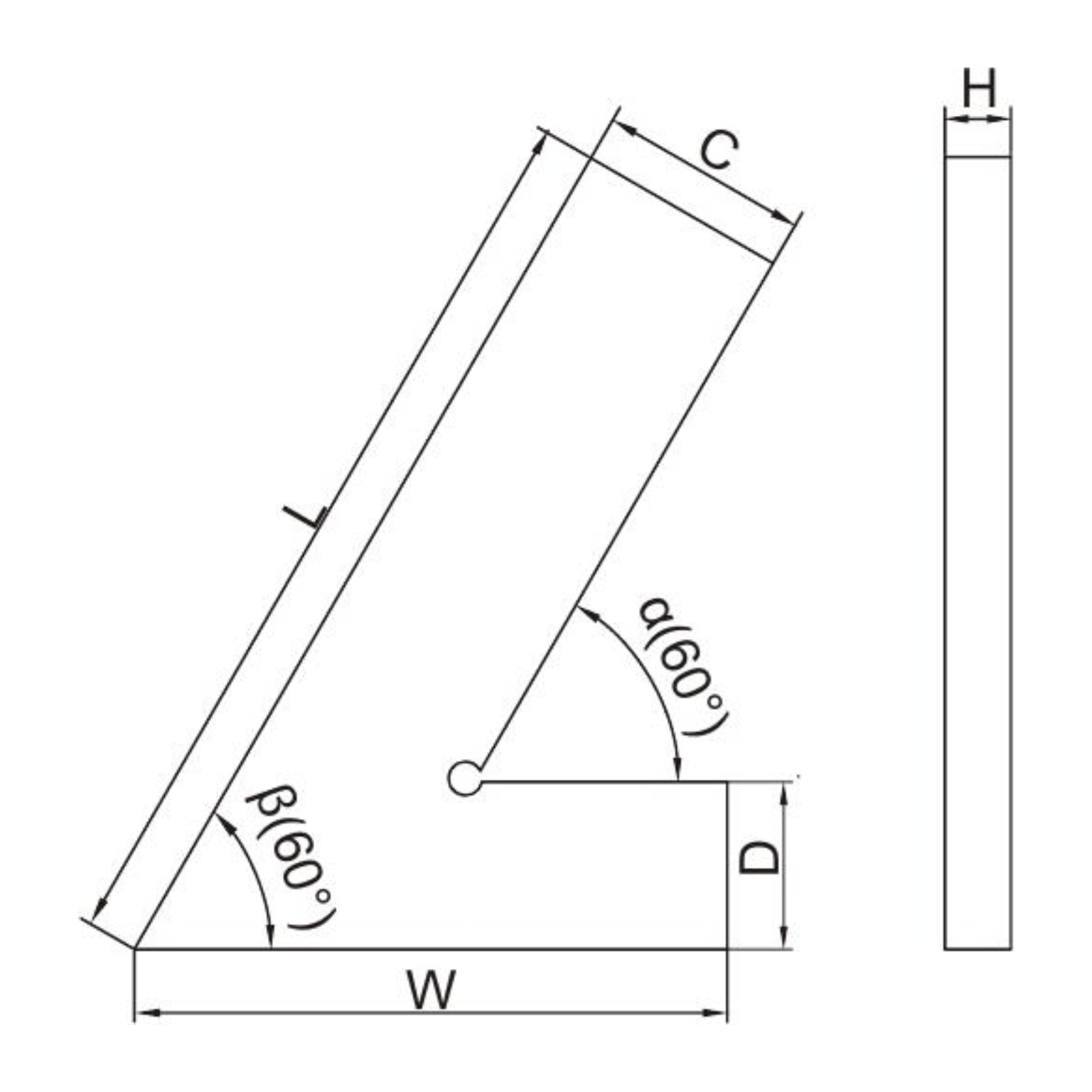 Insize Range 60° Square 100 X 70mm Series 4760-1100-3