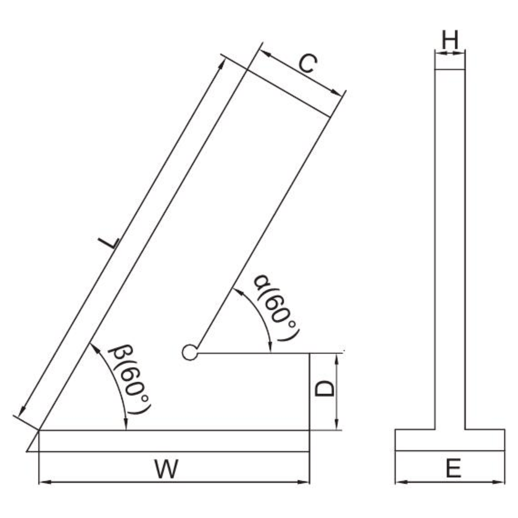 Insize Range 60° Square 100x70mm Series 4762-100-3