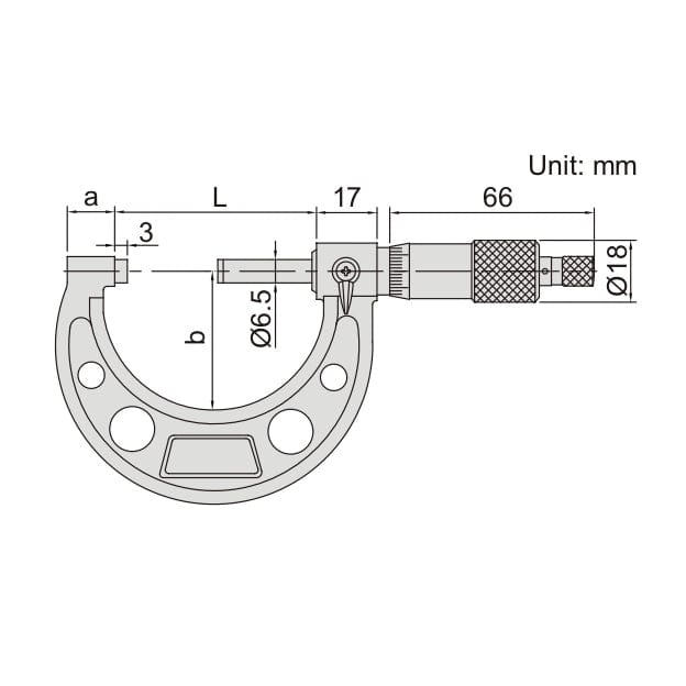 Insize Ratchet Stop Type Outside Micrometer 25-50mm Range Series 3210-50A-2