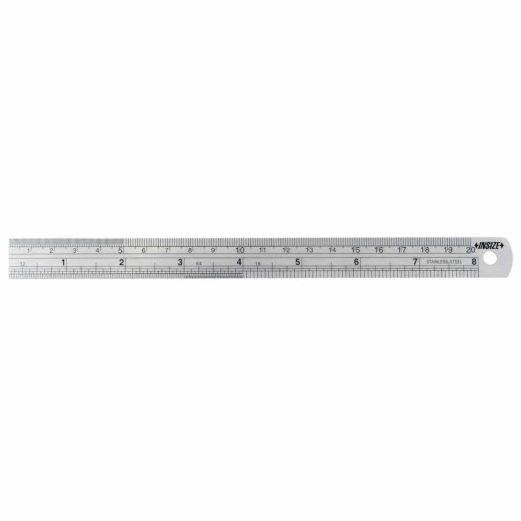 Insize Stainless Steel Ruler 200mm/8" Range Series 7110-200-0