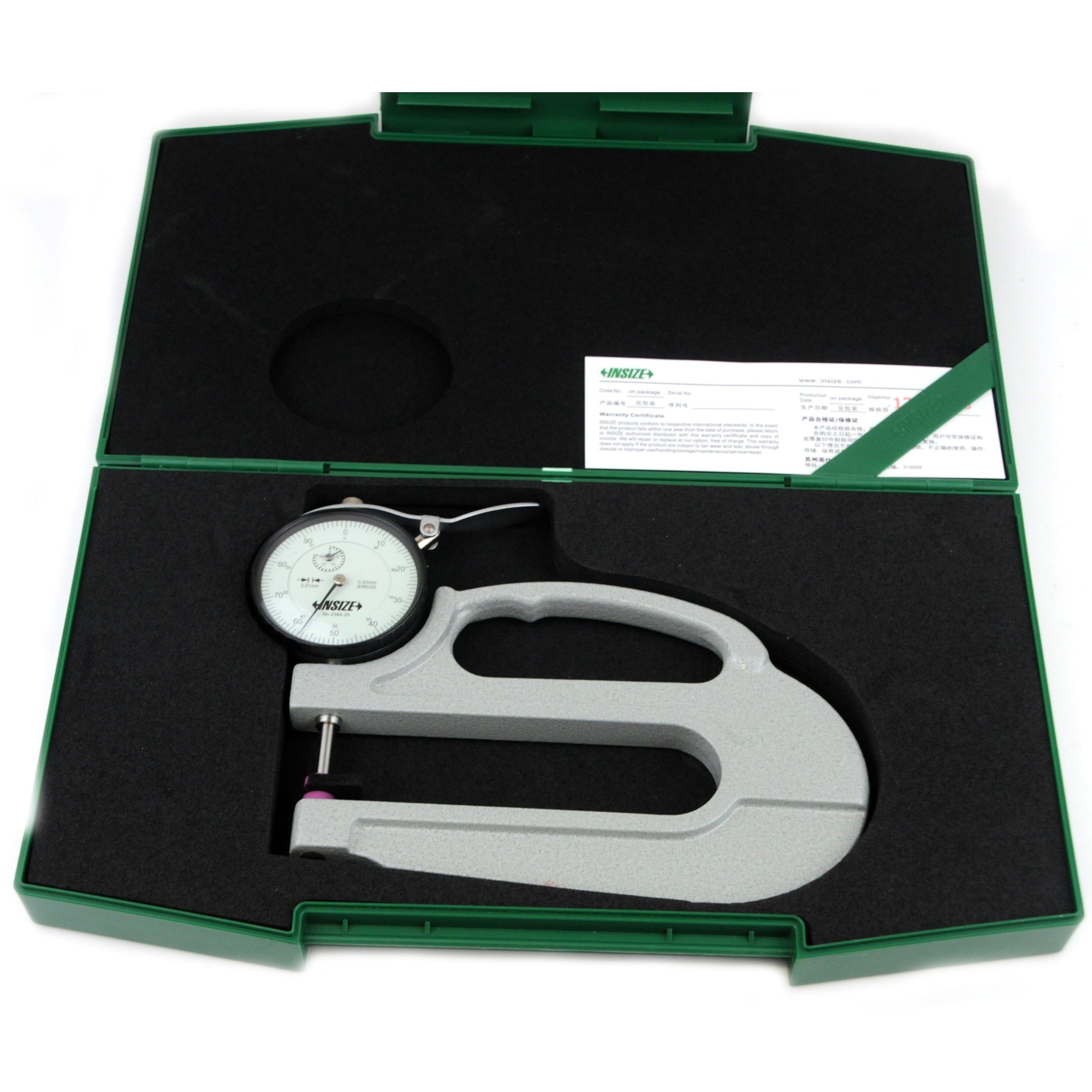 Insize Thickness Gauge 0-20mm x 0.01mm Range Series 2365-20-0