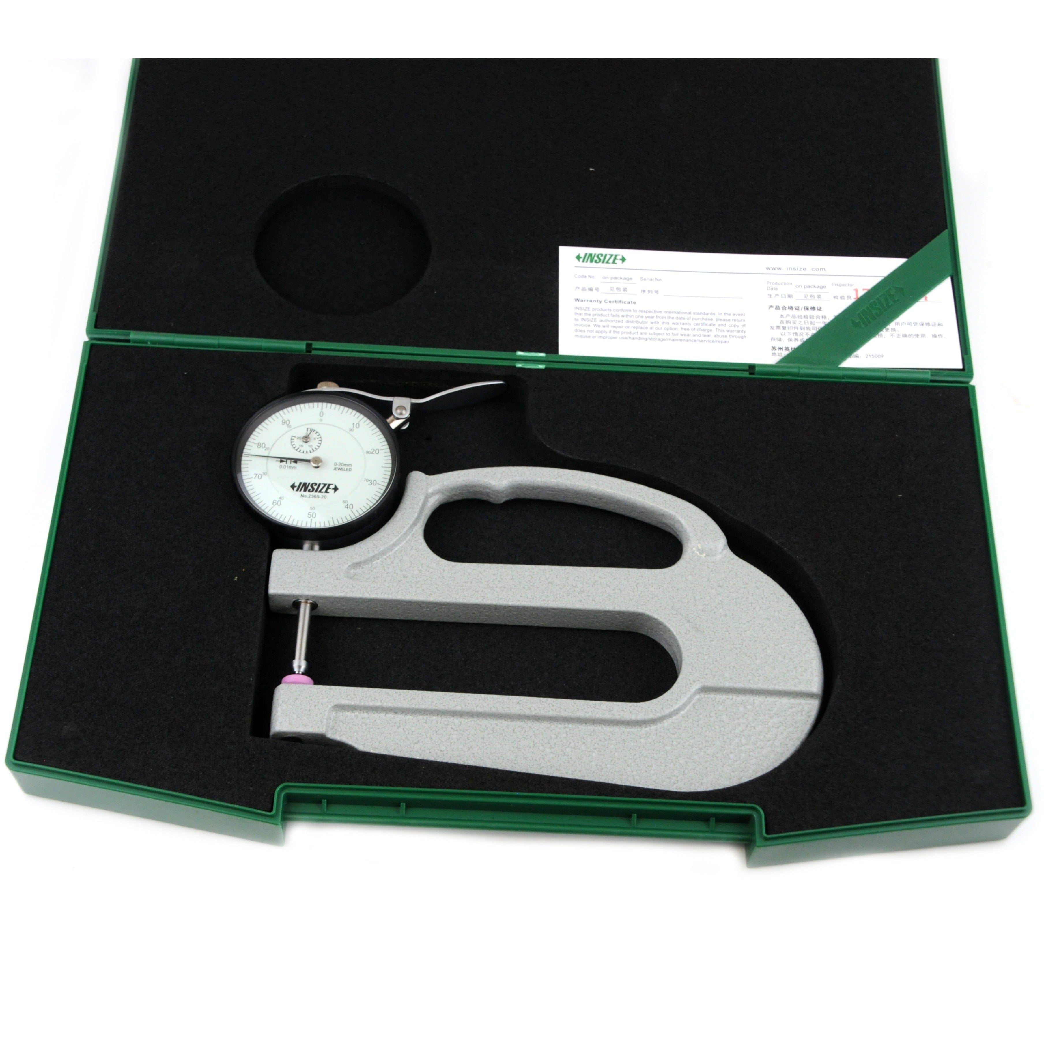 Insize Thickness Gauge 0-20mm x 0.01mm Range Series 2365-20B-0
