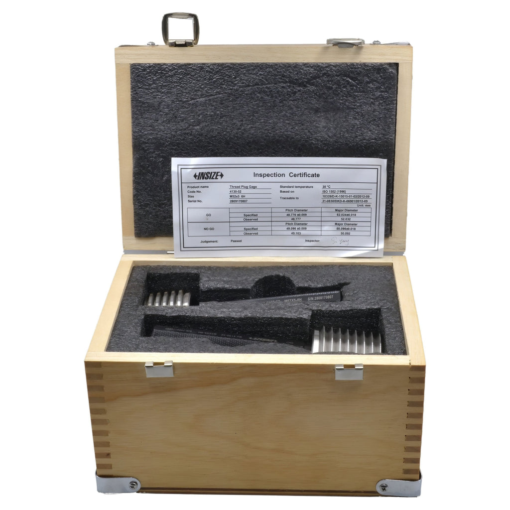 Insize Thread Plug Gauge GO NOGO  M52X4.5mm Series 4130-52-2