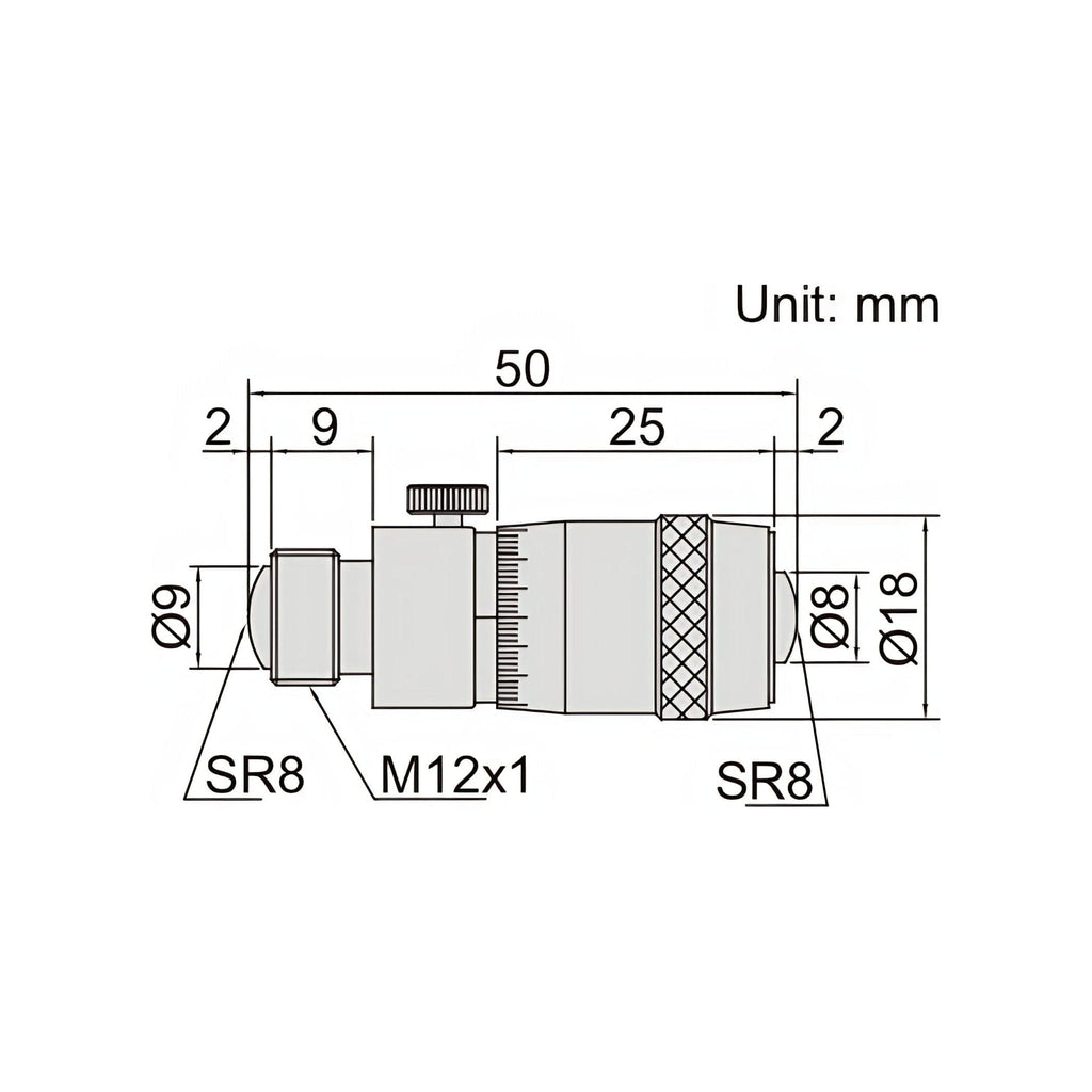 Insize Tubular Inside Micrometer 50-300mm Range Series 3222-300-4