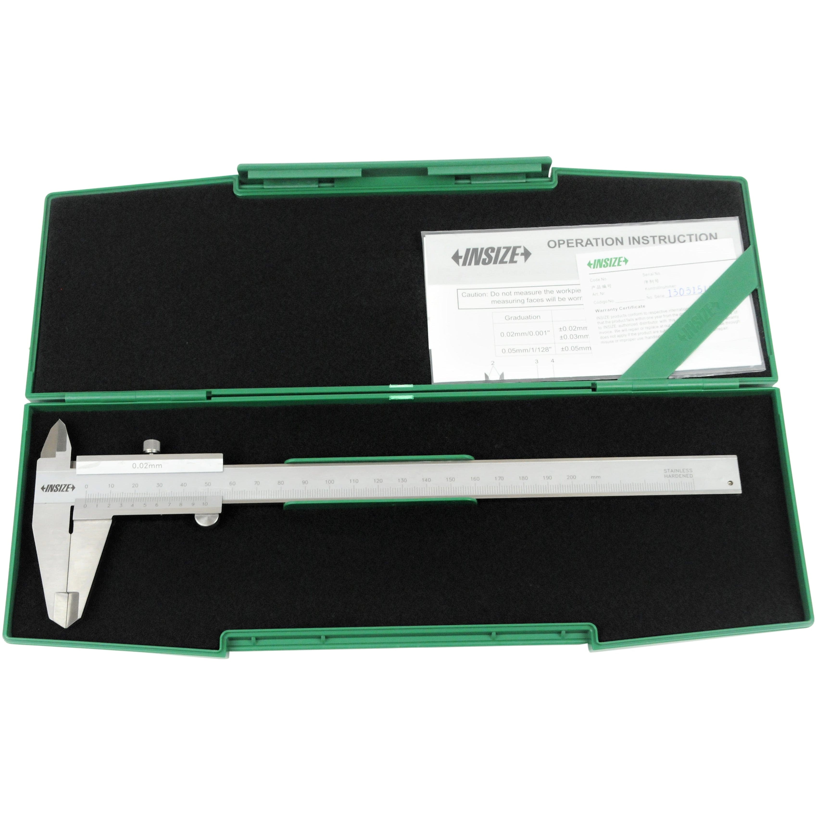 Insize Vernier Caliper 0-200mm Range Series 1205-2001S-0