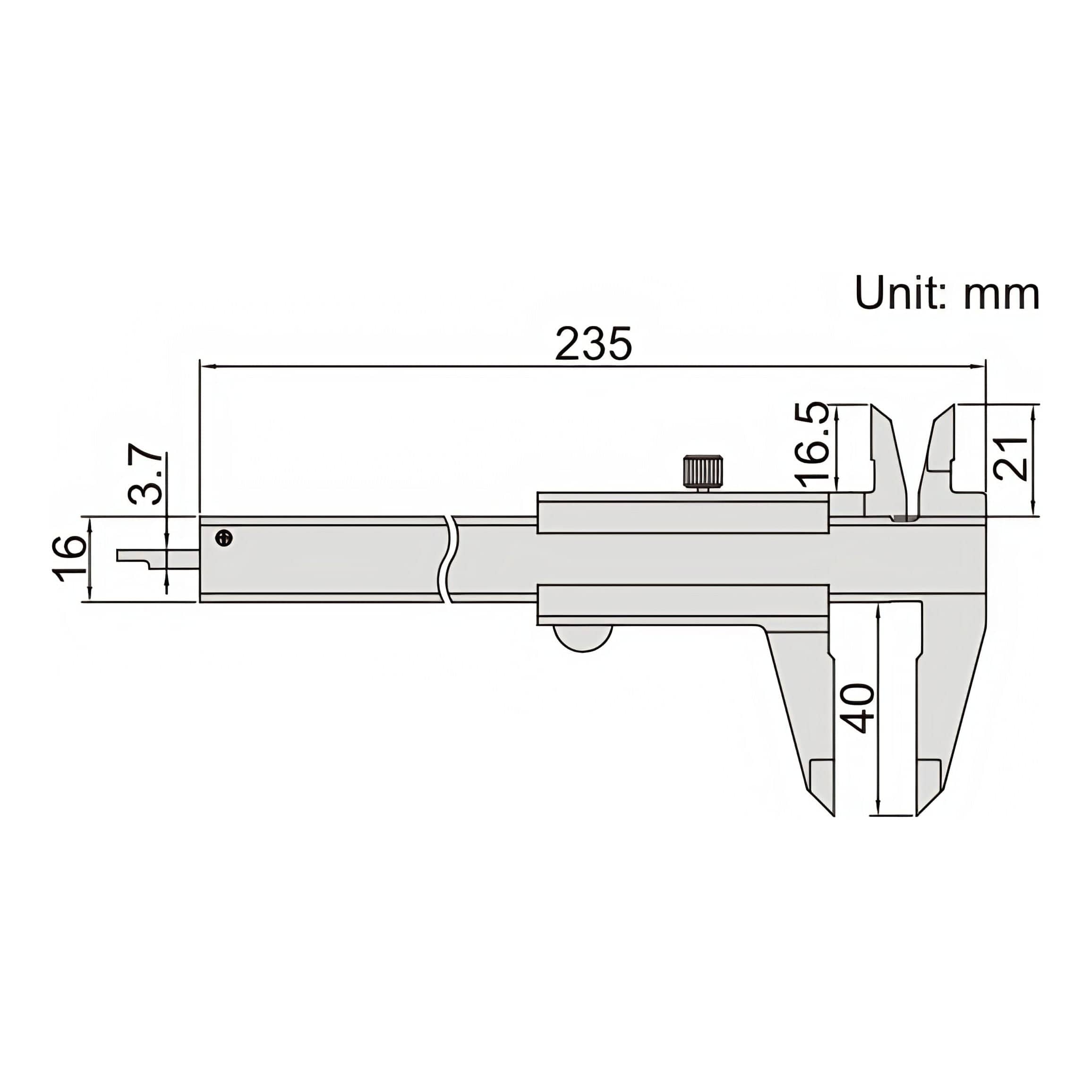 Insize Vernier Left Hand Caliper 0-150mm/0-6" Range Series 1239-150-4