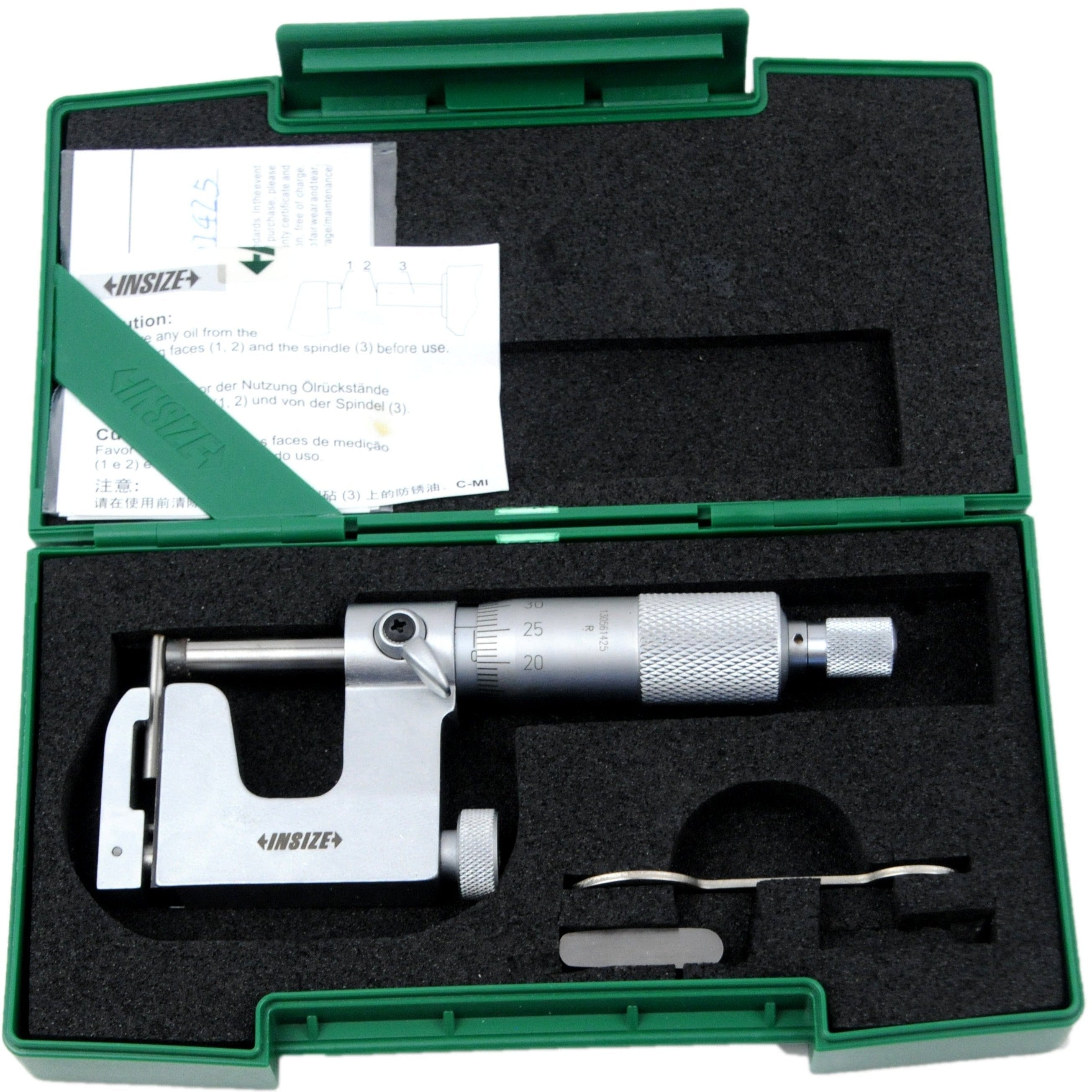Insize Interchangeable Anvil Micrometer 0-25mm Range Series 3262-25A-0