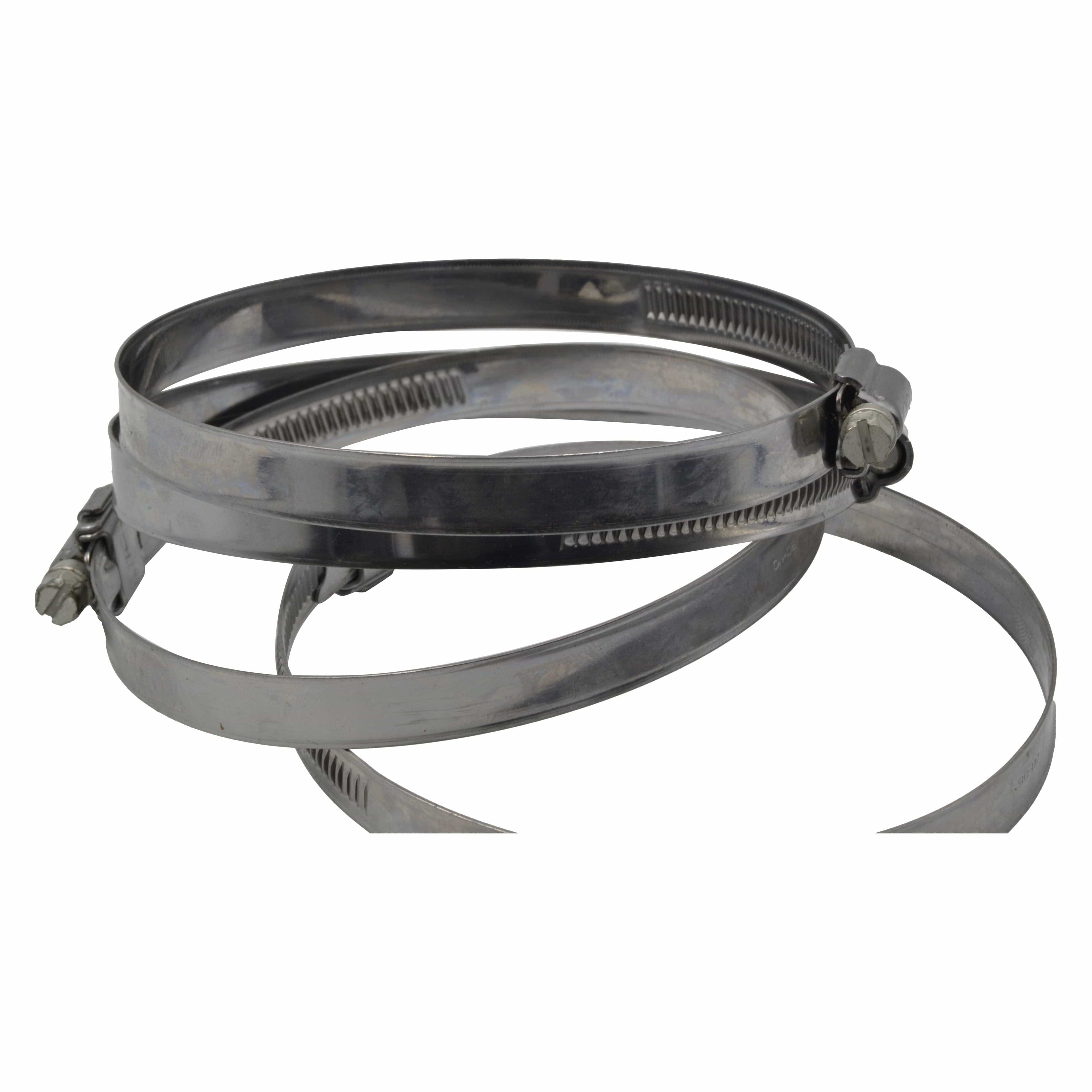 4 Piece 304 Stainless Steel 118-140mm Worm Drive Hose Clamp-3