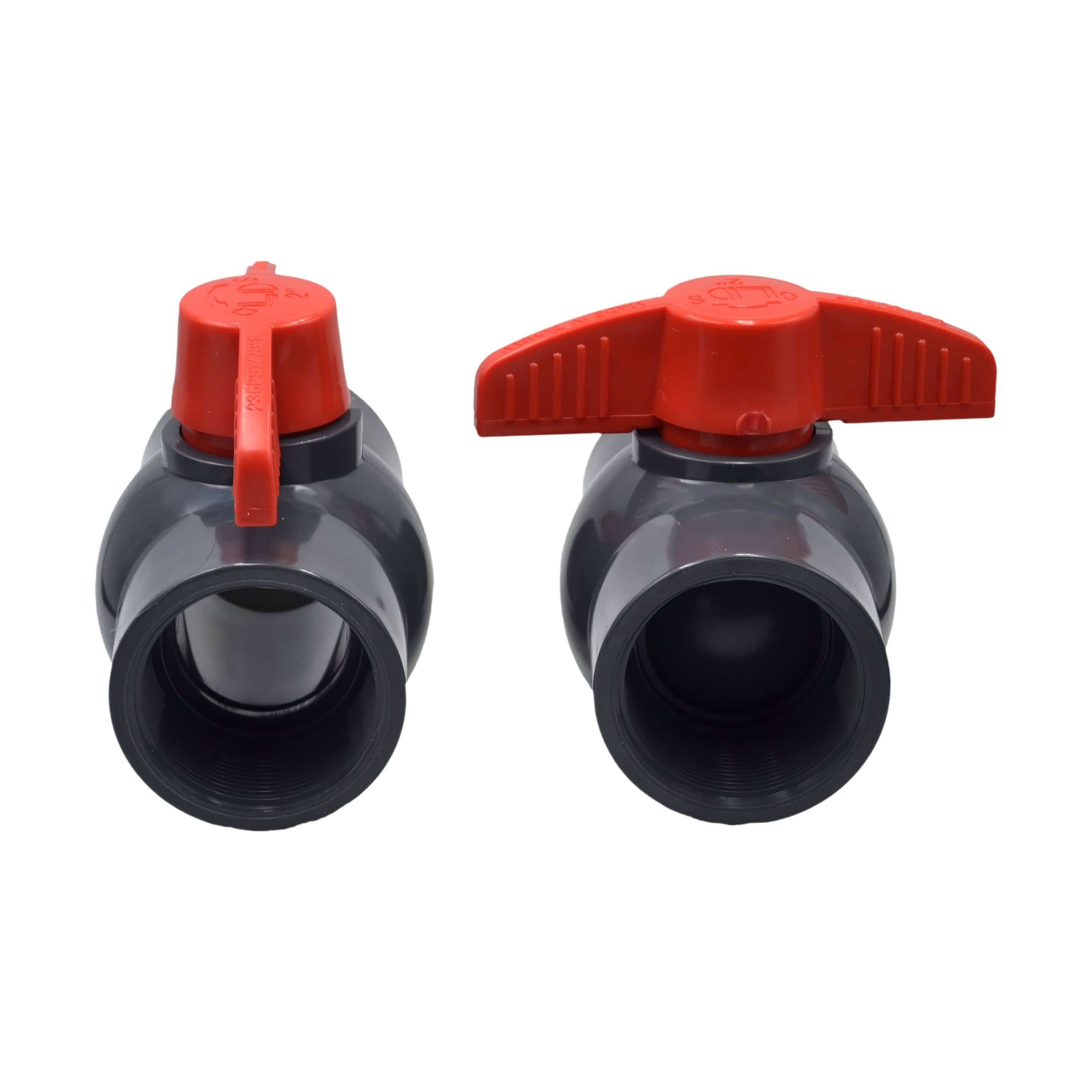 2pcs PVC Pipe Female/Female 2" BSP Thread Ball Valve-3