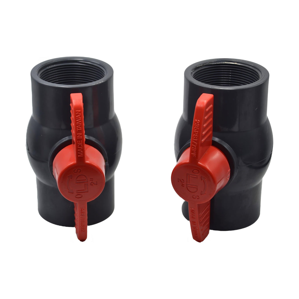 2pcs PVC Pipe Female/Female 2" BSP Thread Ball Valve-2