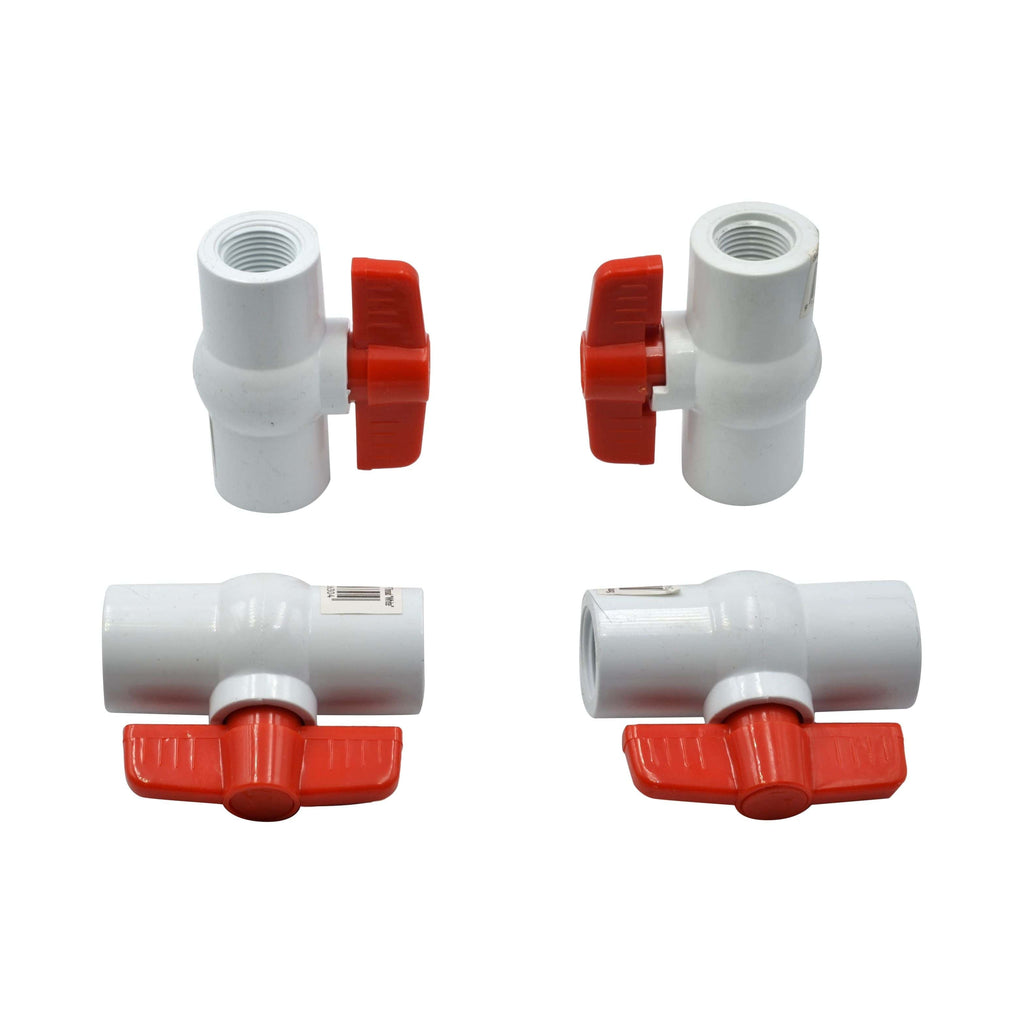4pcs PVC Pipe Female/Female 1/2" BSP Thread Ball Valve-3