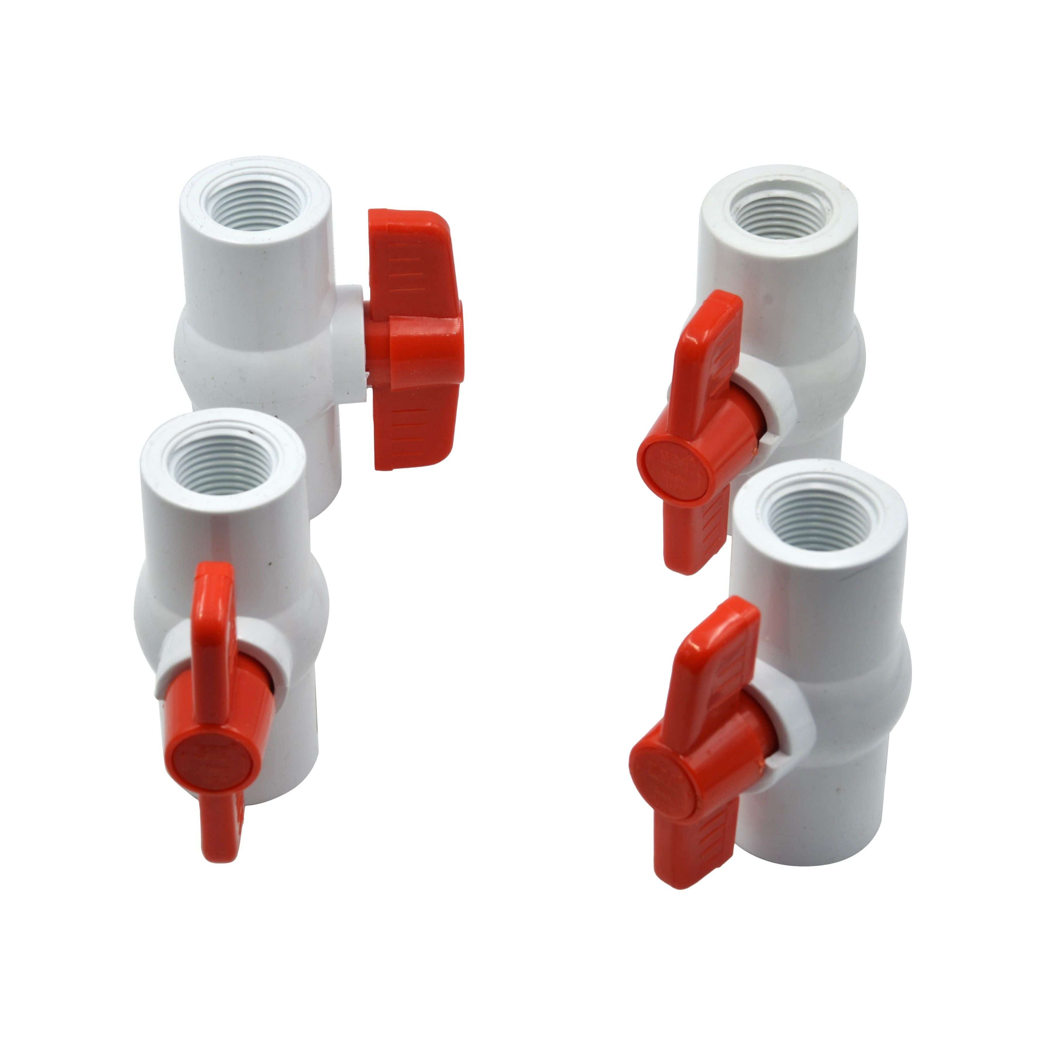 4pcs PVC Pipe Female/Female 1/2" BSP Thread Ball Valve-2