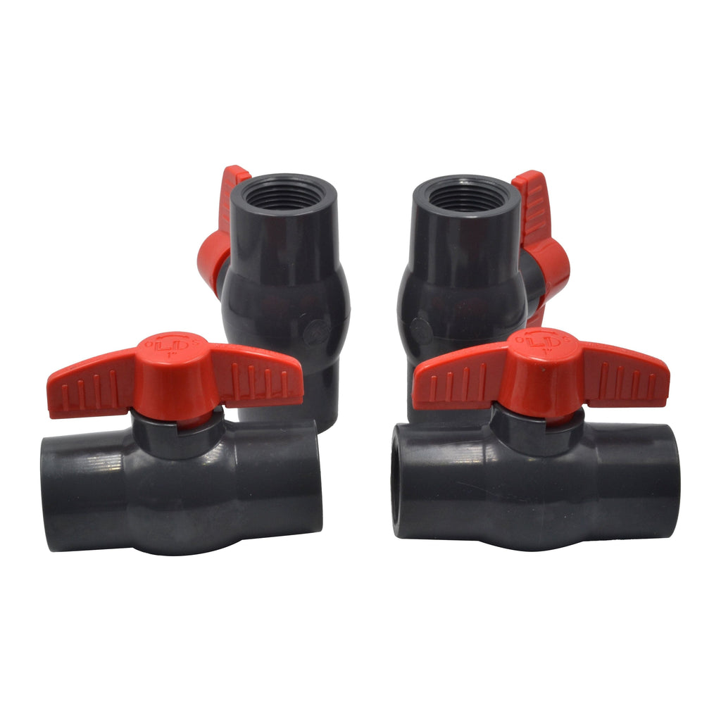 4pcs PVC Pipe Female/Female 1" BSP Thread Ball Valve-0