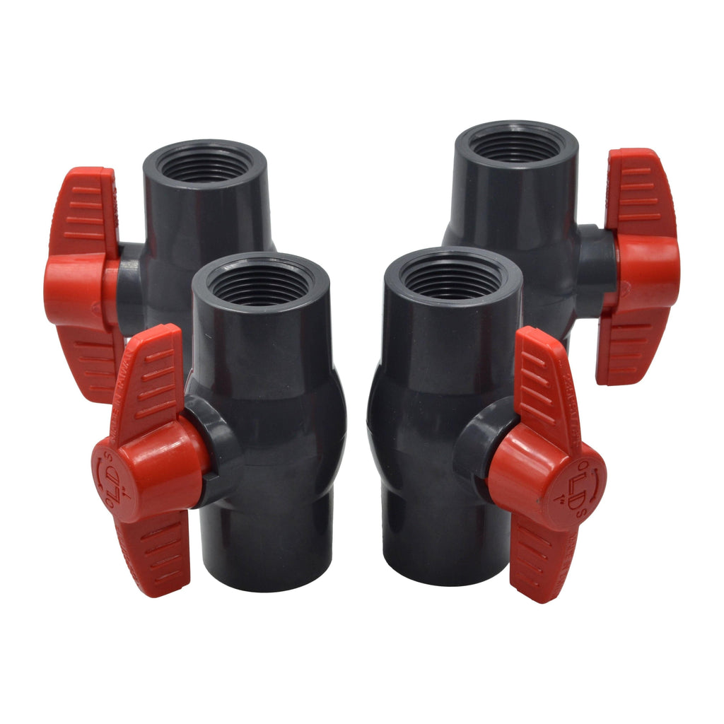 4pcs PVC Pipe Female/Female 1" BSP Thread Ball Valve-1