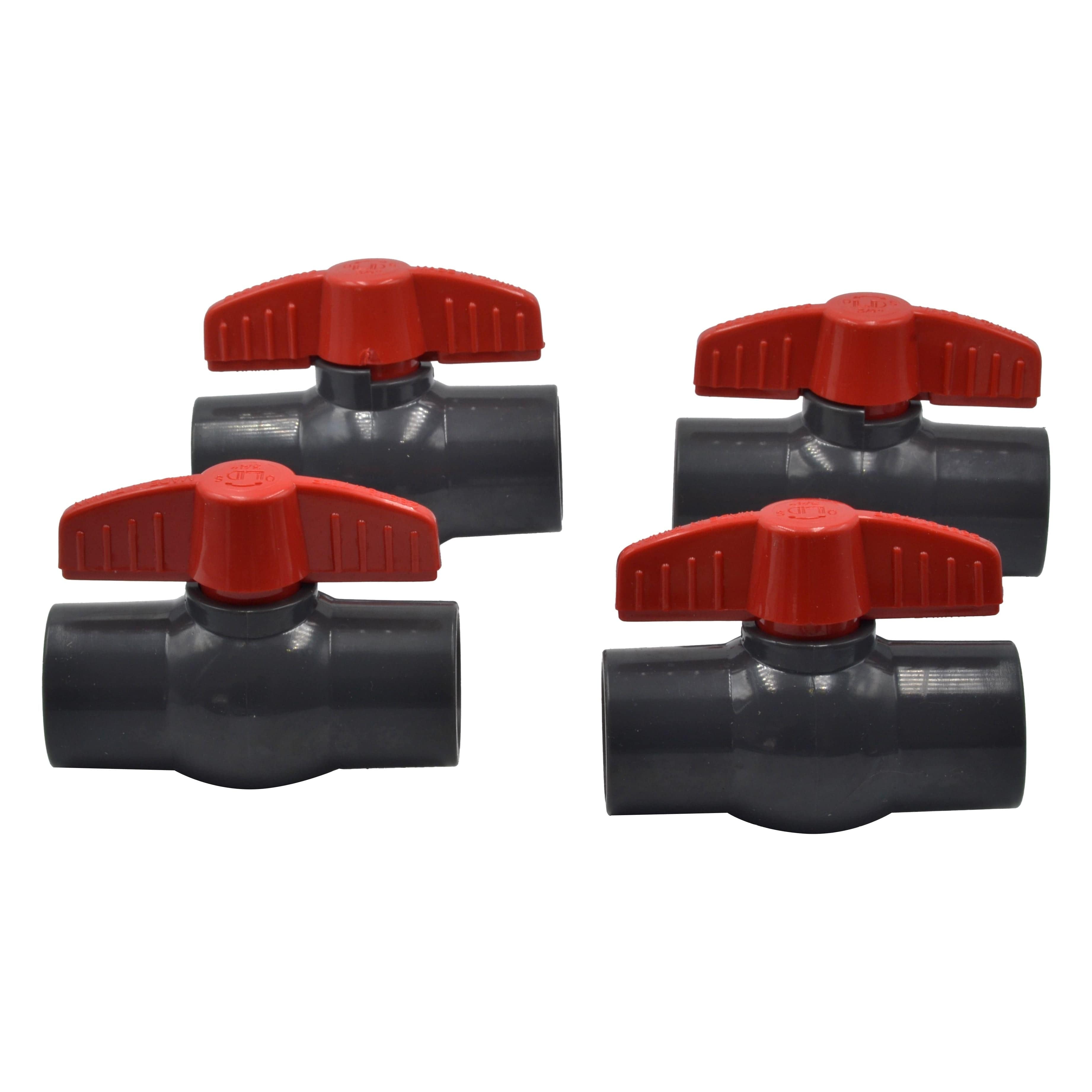 4pcs PVC Pipe Female/Female 3/4" BSP Thread Ball Valve-3