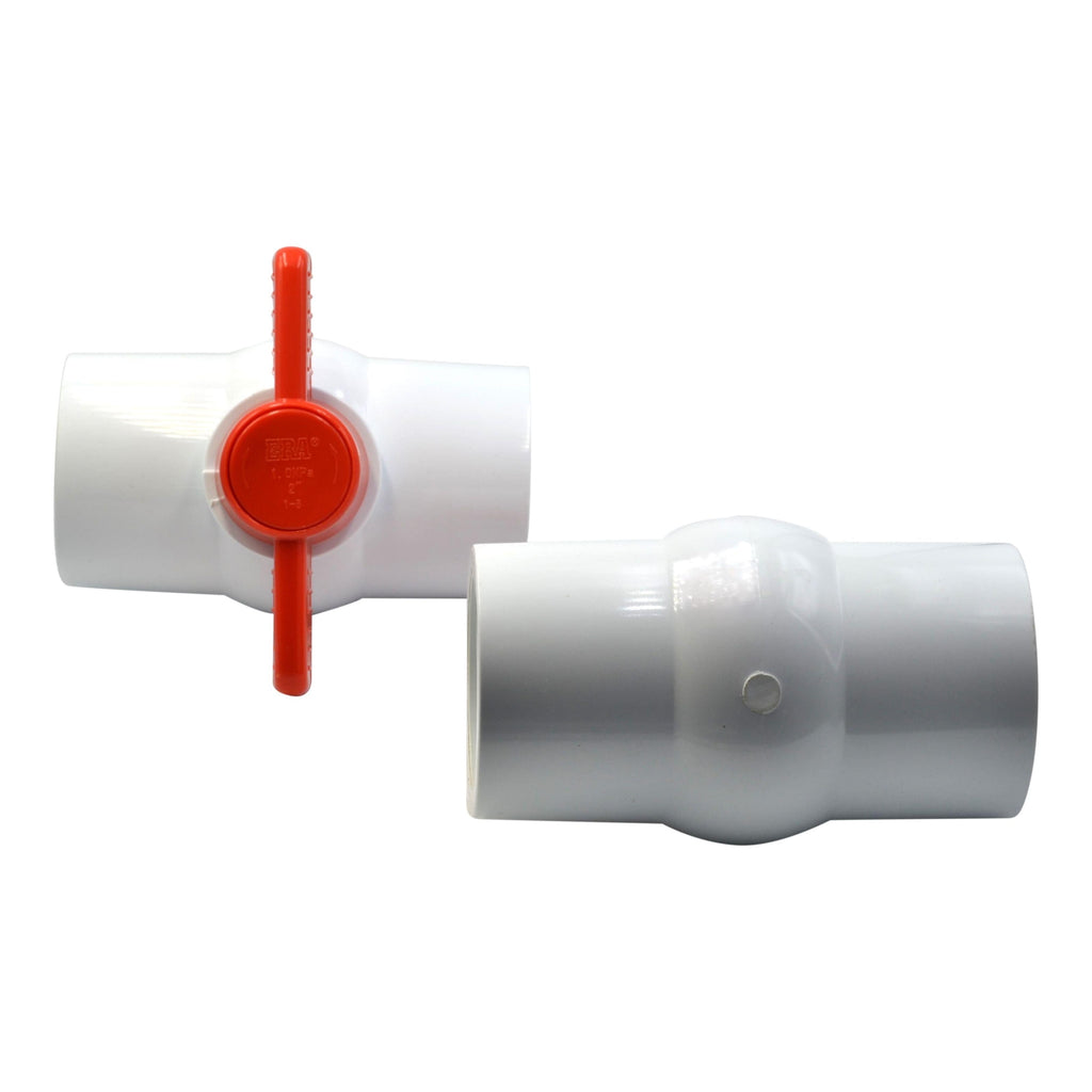 x2 PVC Pipe Female/Female 2" Slip Join Ball Valve-4