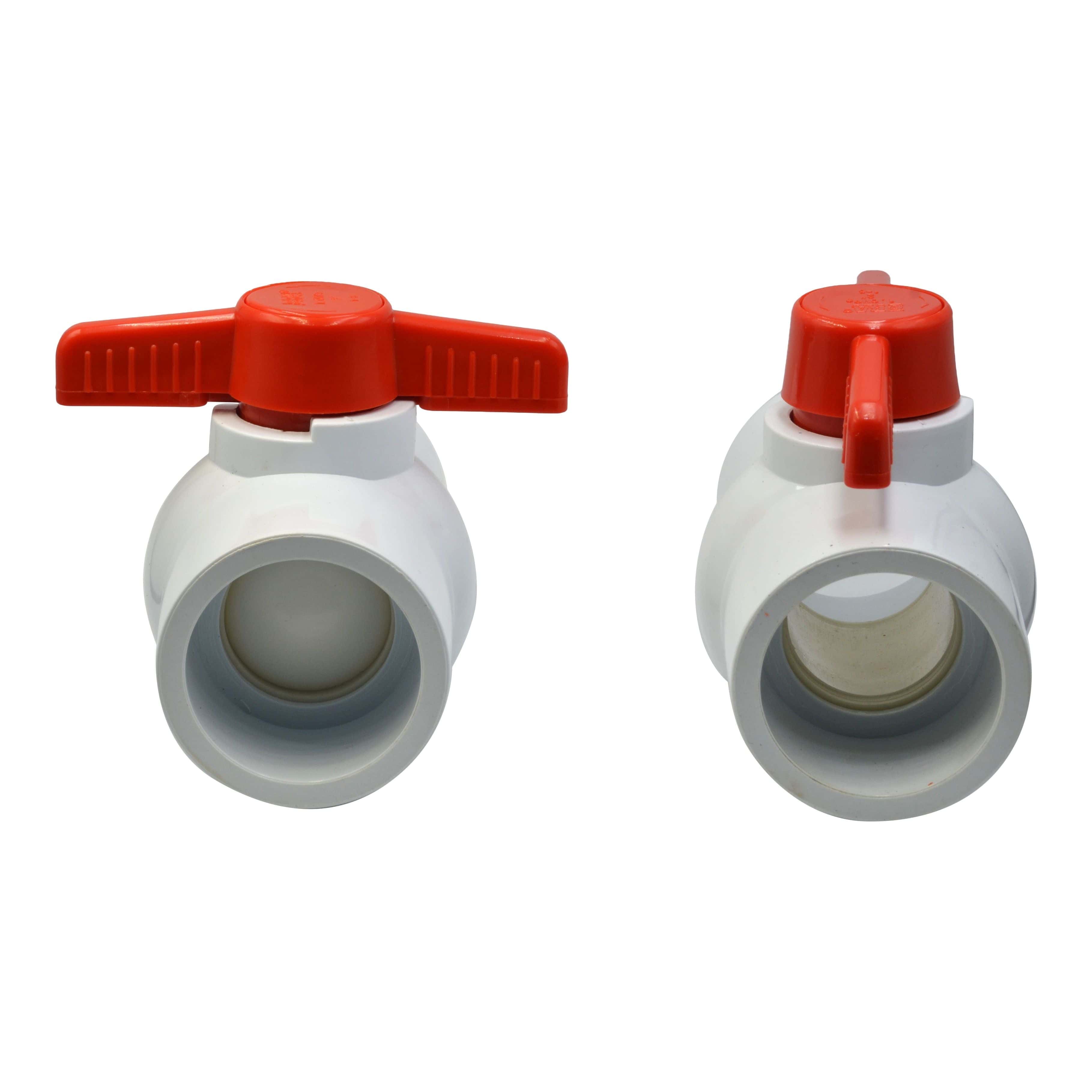 x2 PVC Pipe Female/Female 2" Slip Join Ball Valve-2