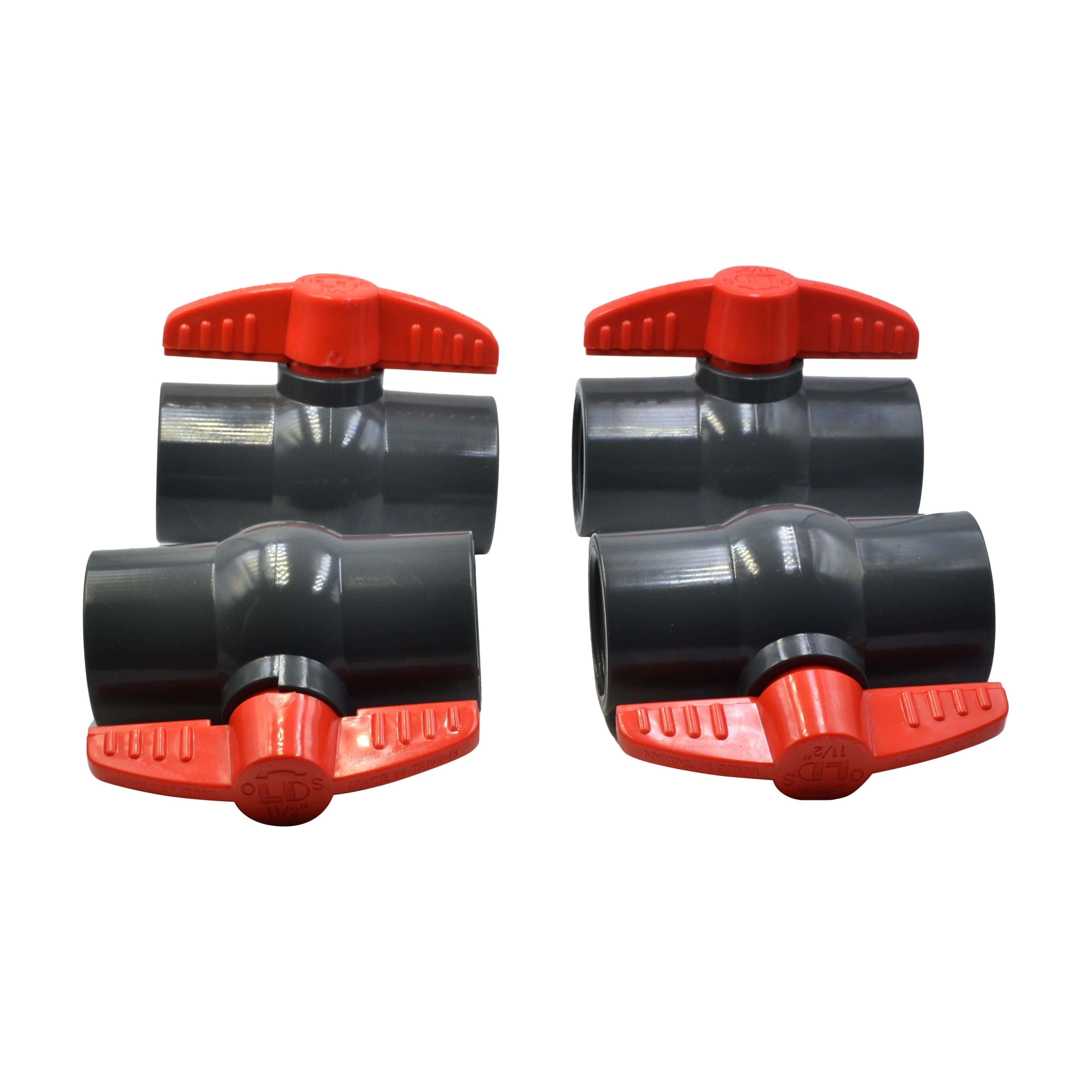 x4 PVC Pipe Female/Female 1 1/2" NPT Thread Ball Valve-0