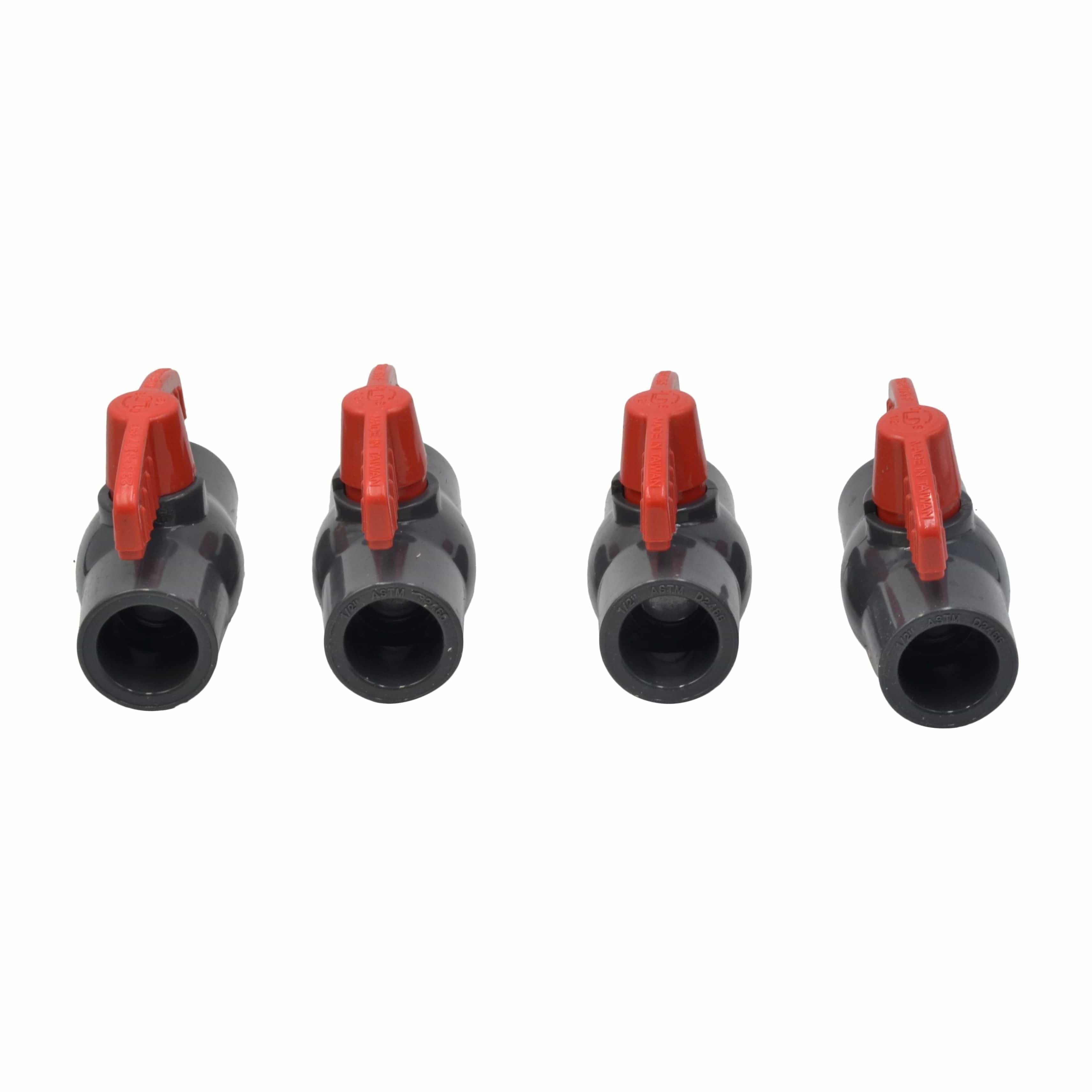 x4 PVC Pipe Female/Female 1/2" Slip Join Ball Valve-3