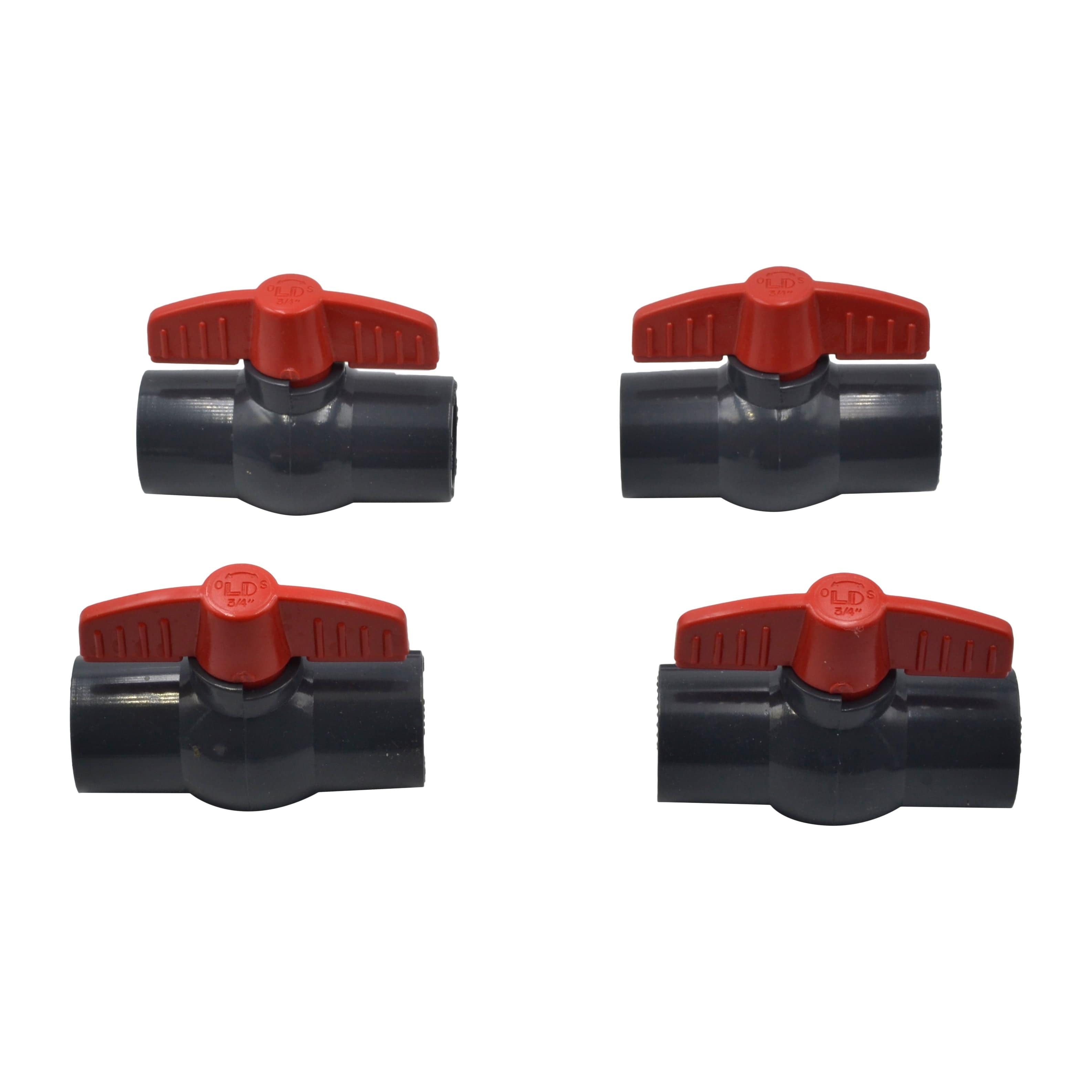 x4 PVC Pipe Female/Female 3/4" Slip Join Ball Valve-2