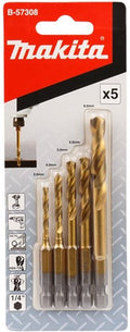 Makita Accessoires Makita b-57308 metaalborenset hss-tin 5-delig-0