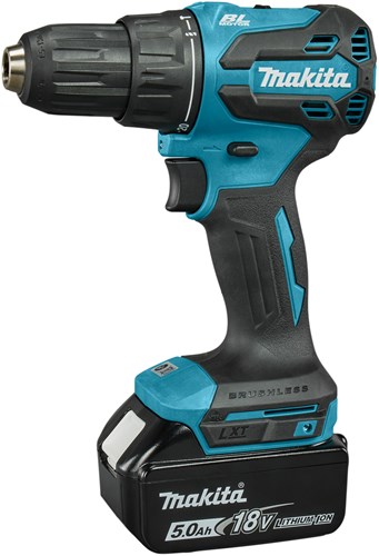 Makita dhp490rtj | cordless impact drill | brushless | 18v | with 5.0ah batteries in m-box - dhp490rtj-0