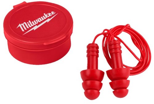 Milwaukee Accessories Reusable Earplugs with Cord | 3 Pieces - 4932471904-0